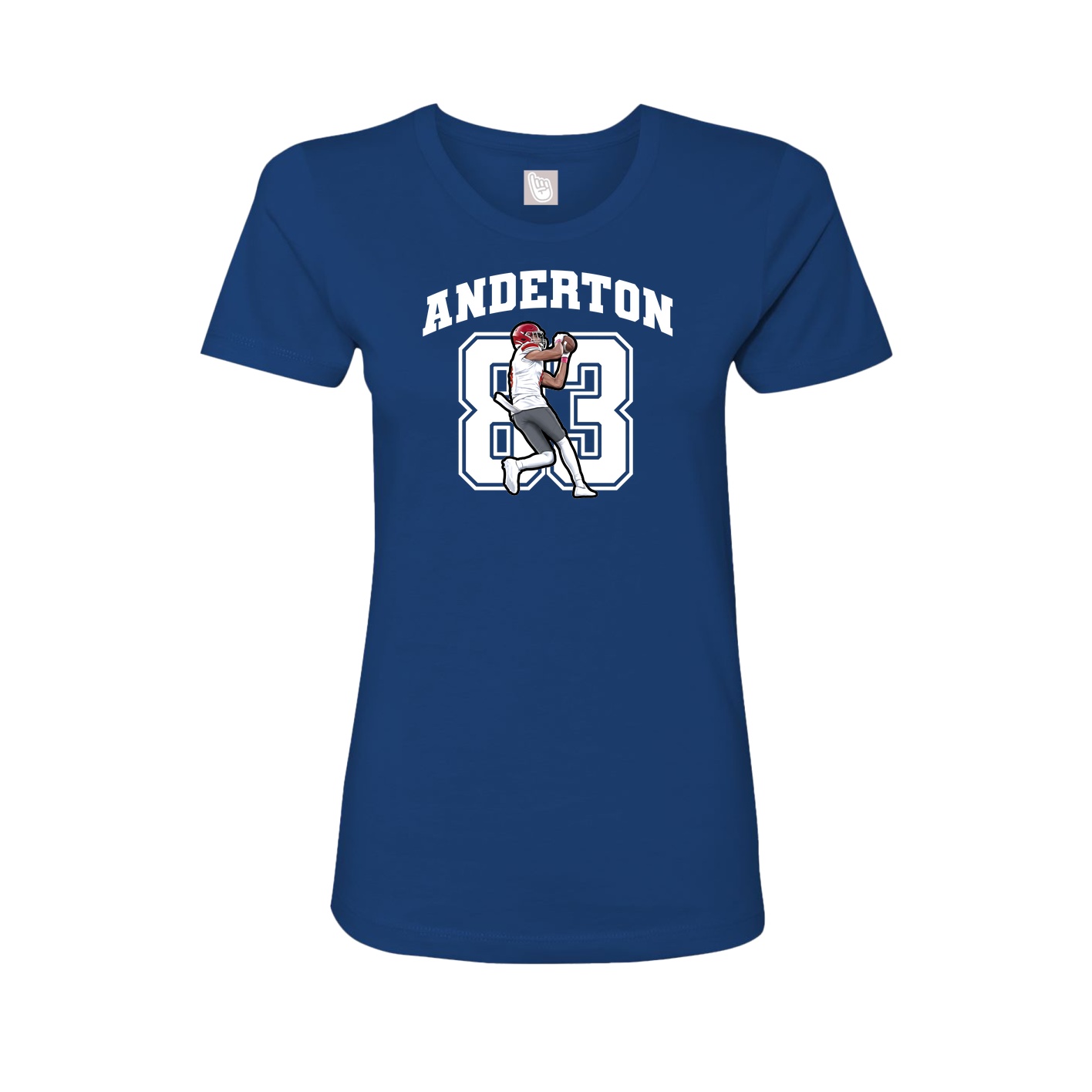 Fitted Women's Tee — Number in Royal
