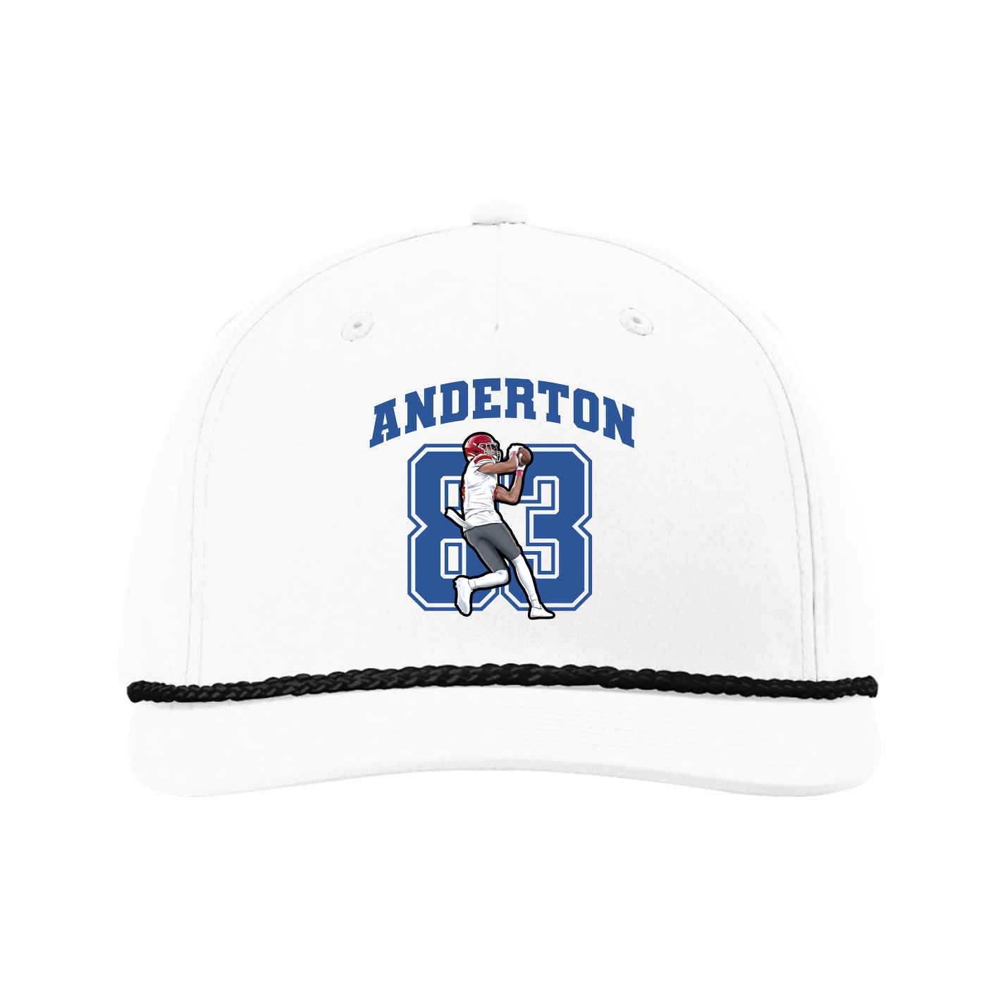 Five-Panel Classic Rope Cap — Number in White