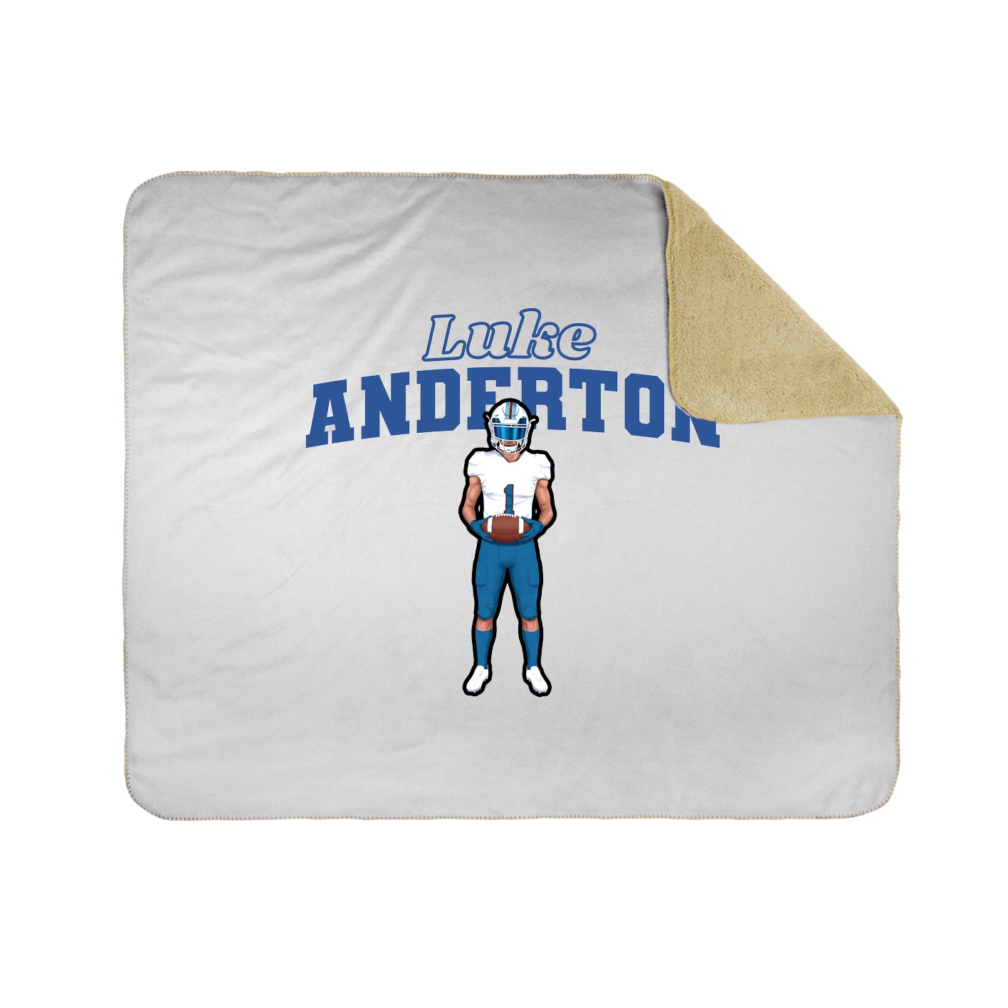 Throw Blanket — Name Arch in White