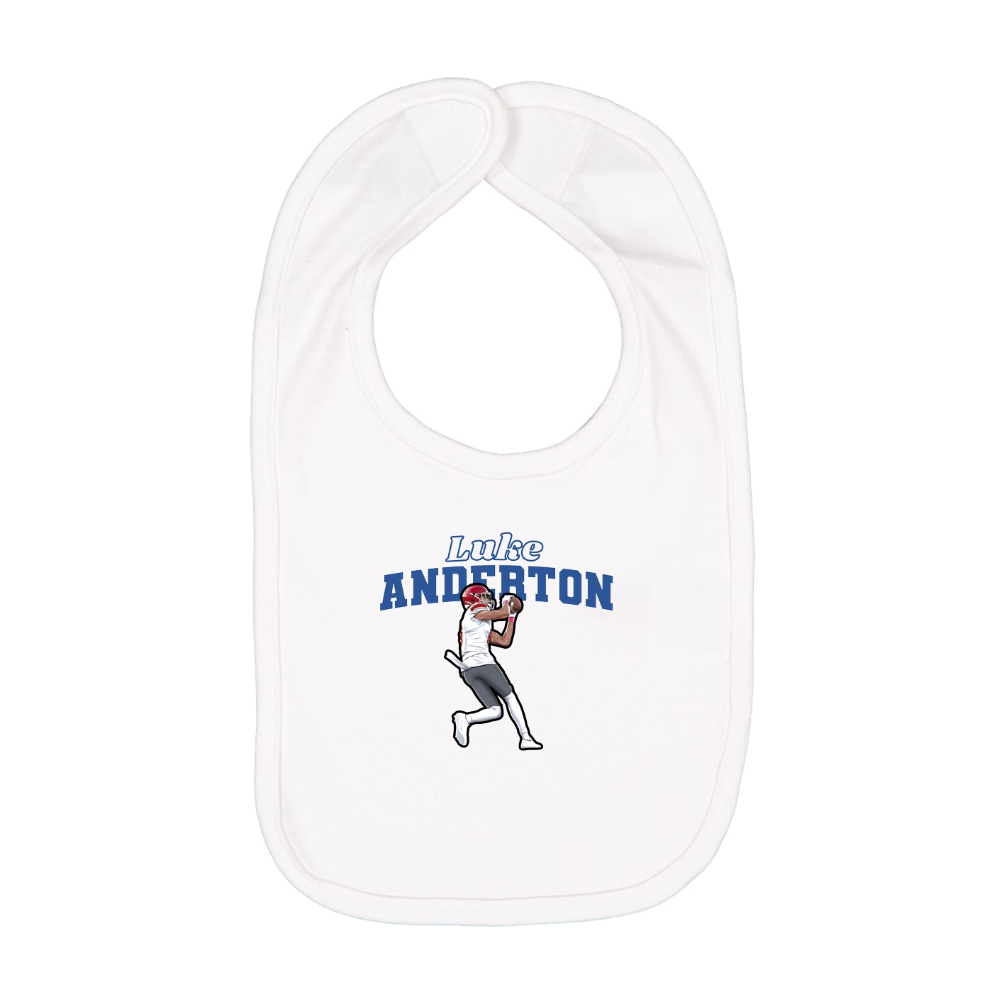 Infant Bib — Name Arch in White