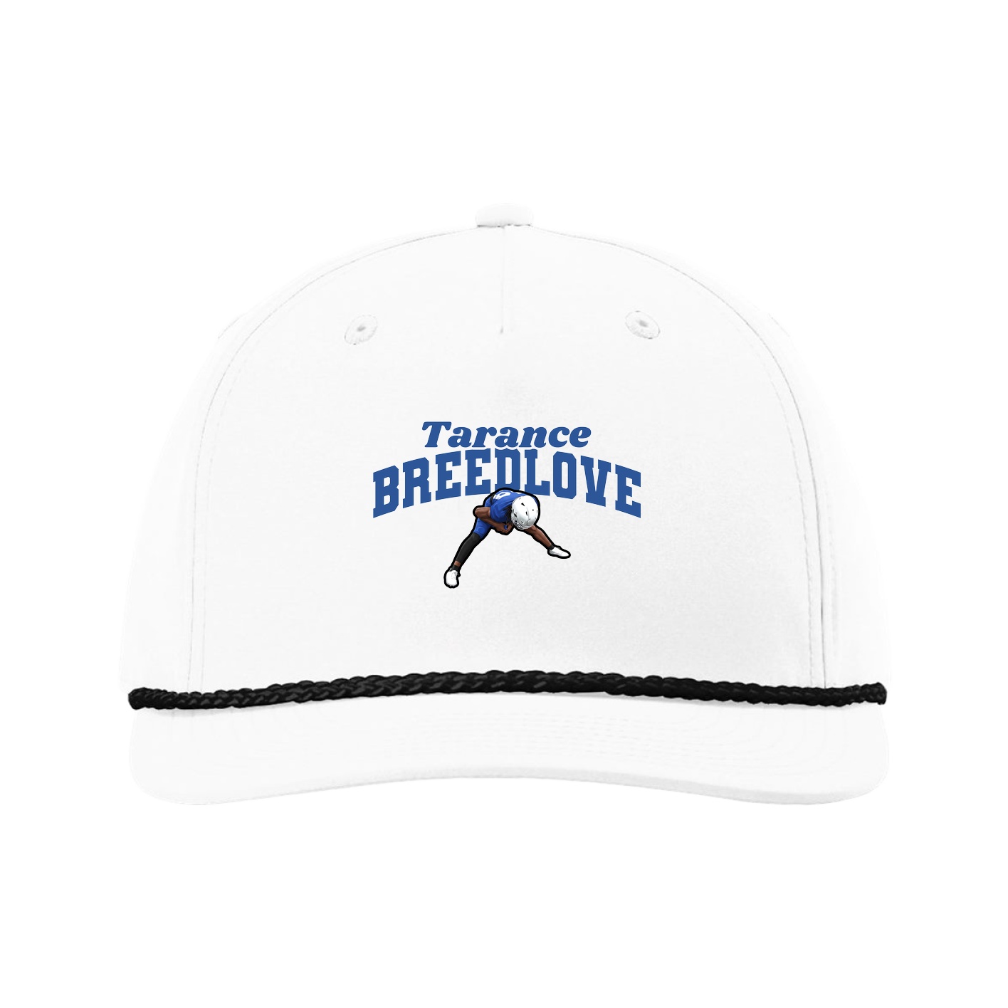 Five-Panel Classic Rope Cap — Signature Arch in White