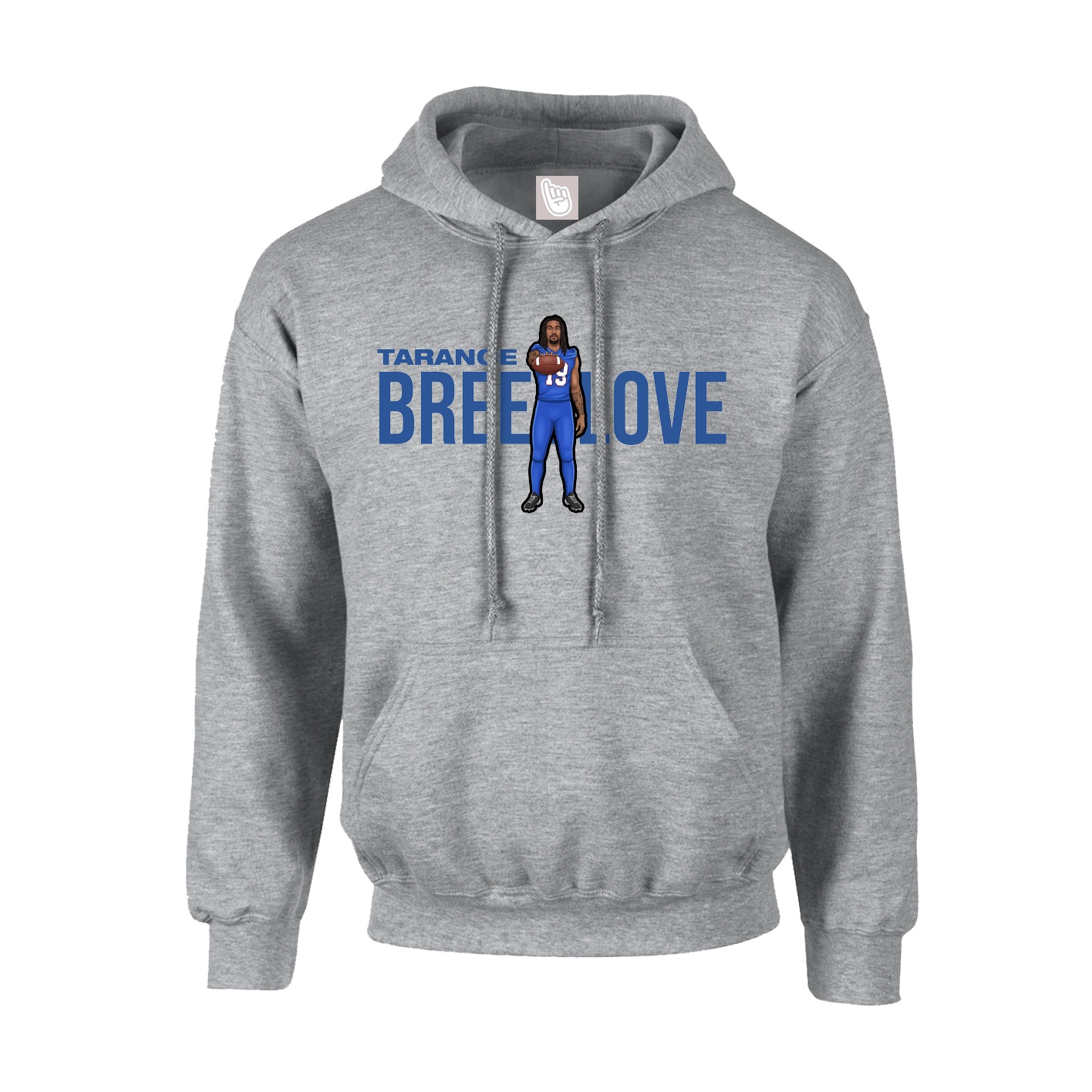 Hoodie — Player Name in Grey