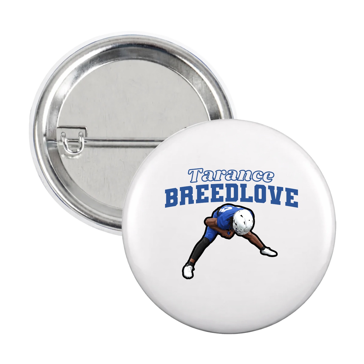 Game Day Button — Name Arch in White