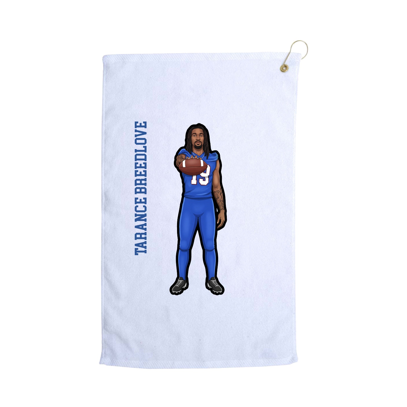 Golf Towel — Name Vertical in White