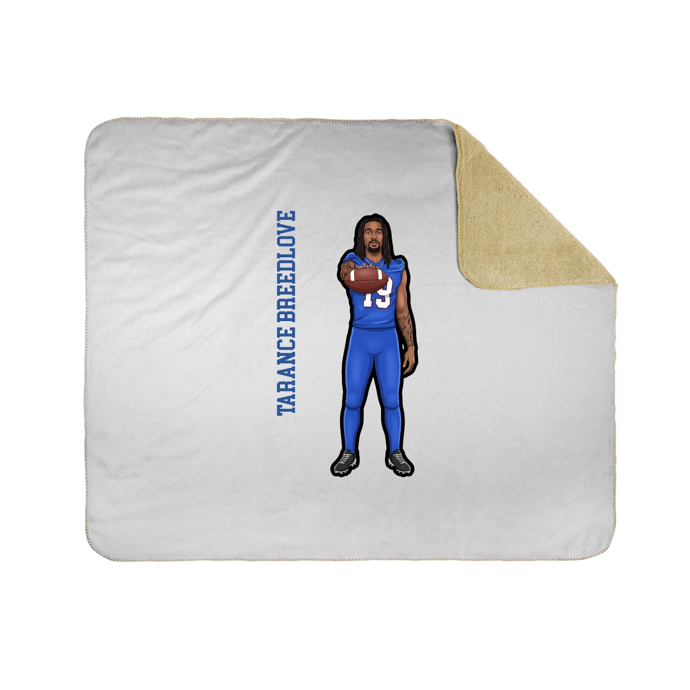 Throw Blanket — Name Vertical in White