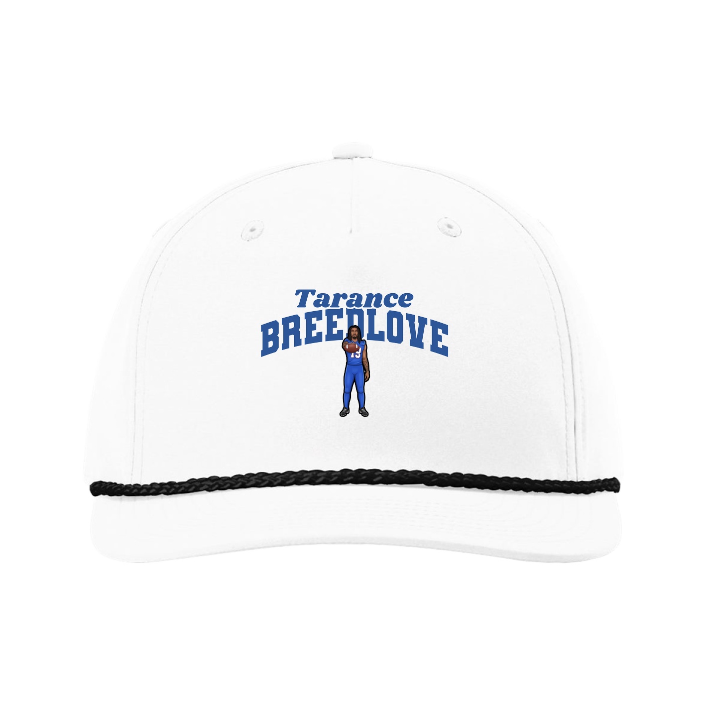 Five-Panel Classic Rope Cap — Signature Arch in White