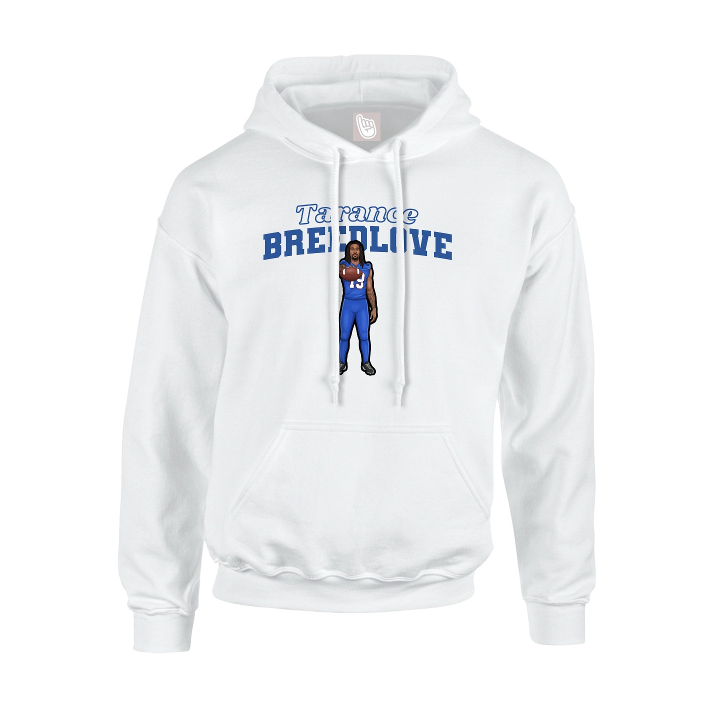 Youth Hoodie — Name Arch in White