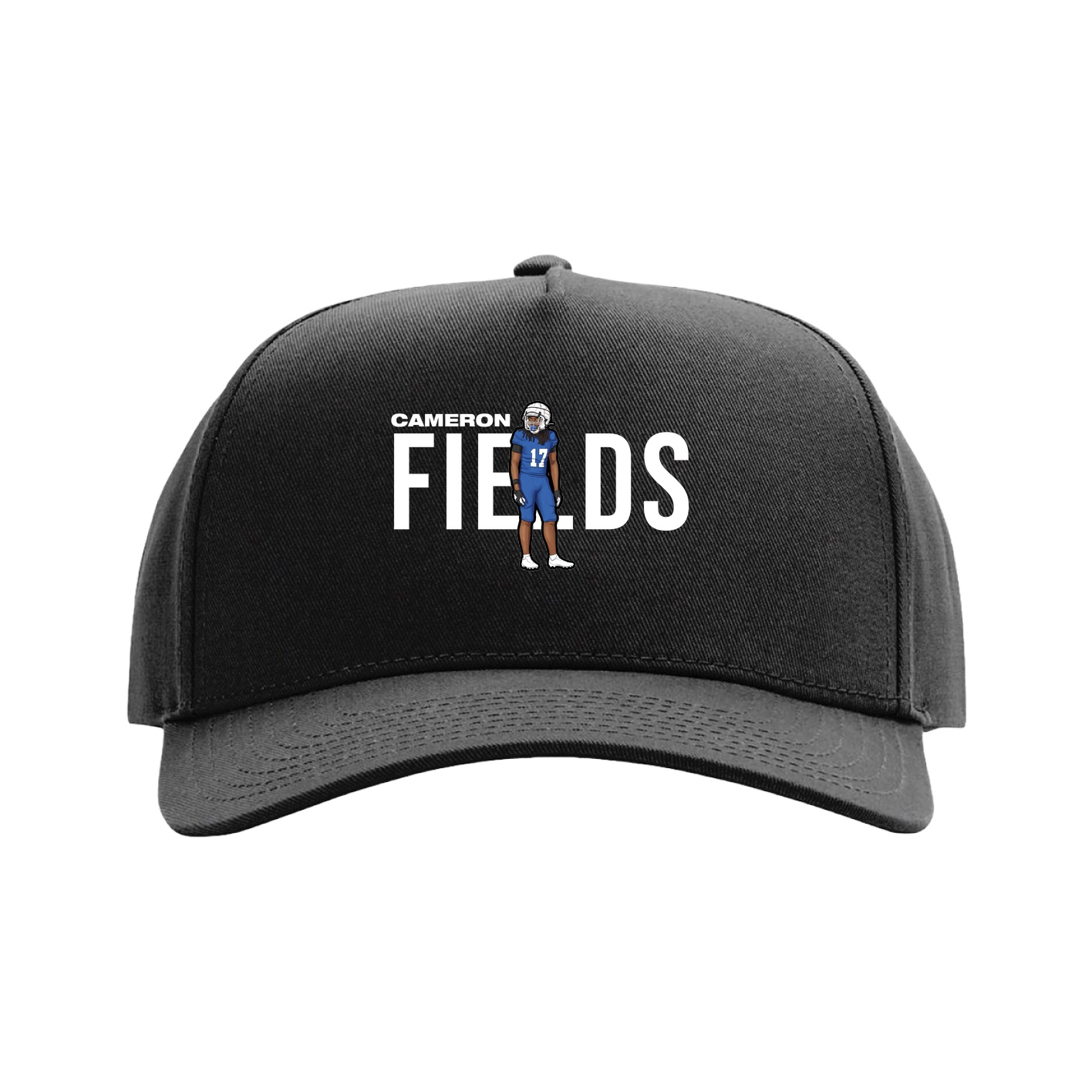 Full Fabric Five-Panel Champ Cap — Player Name in Black