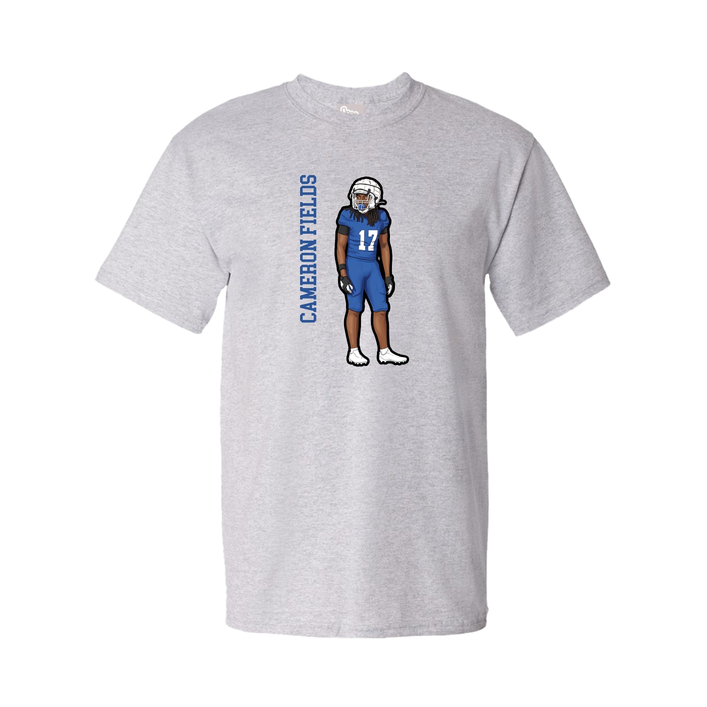 Tee — Name Vertical in Grey