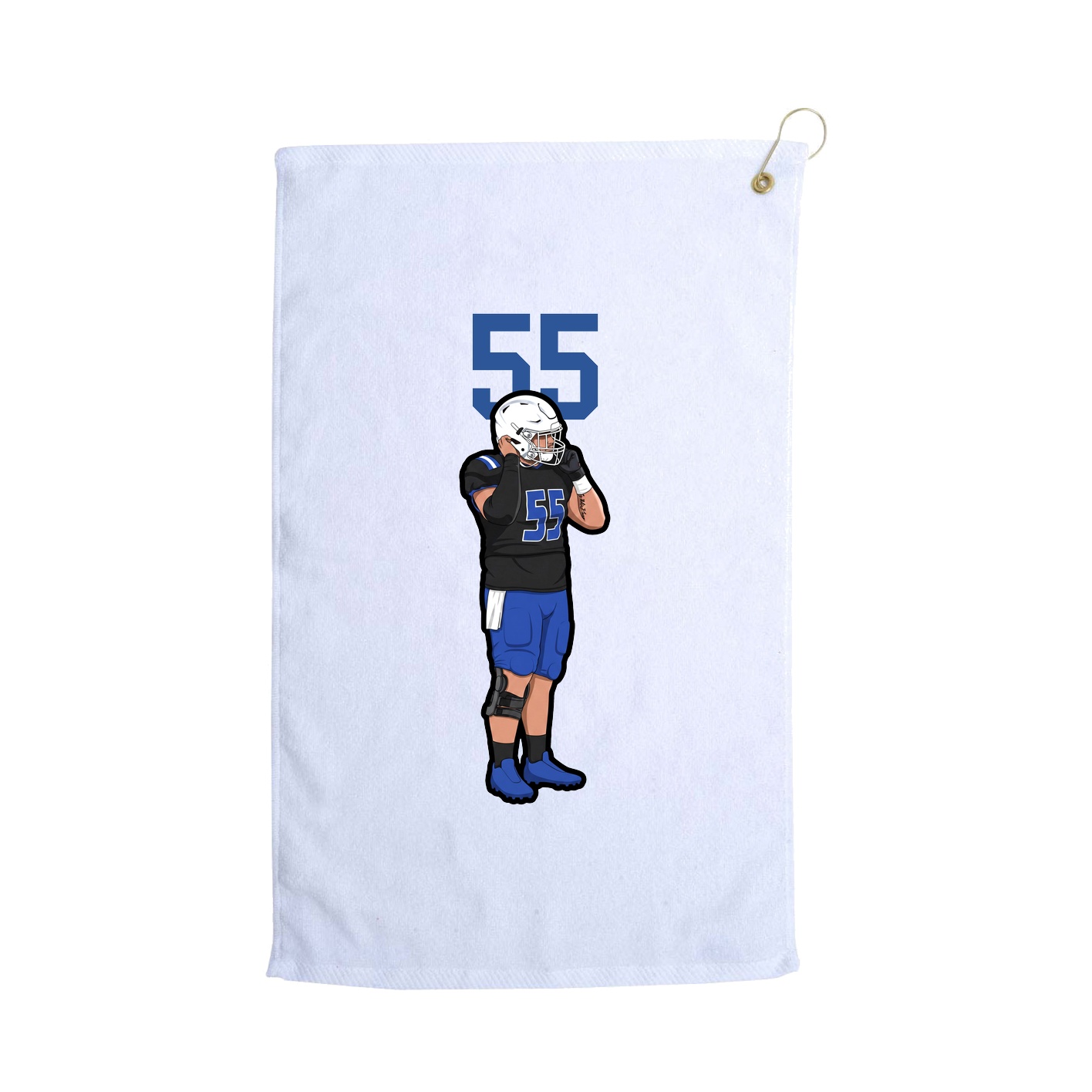 Golf Towel — Number Top in White