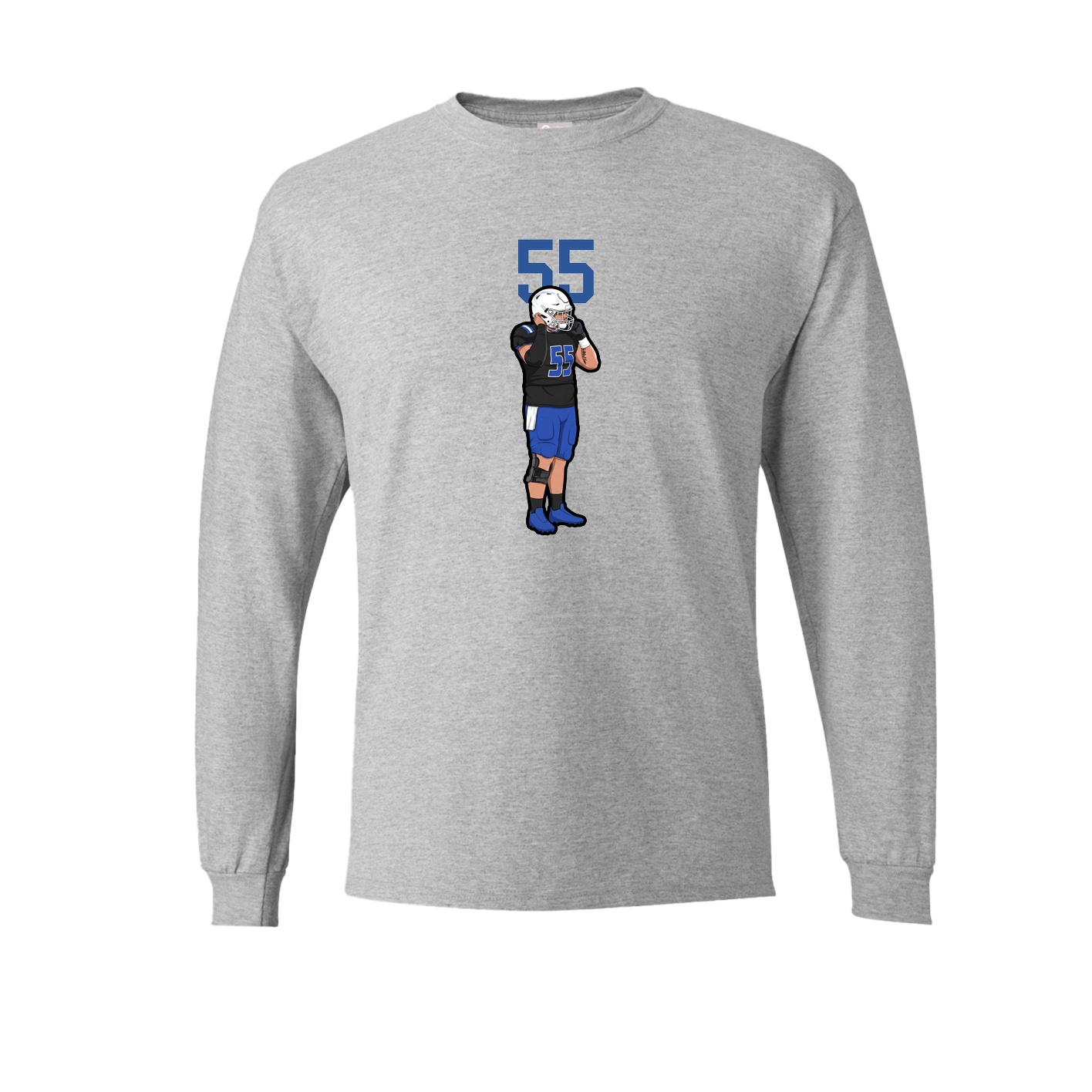 Long Sleeve Tee — Number Top in Grey