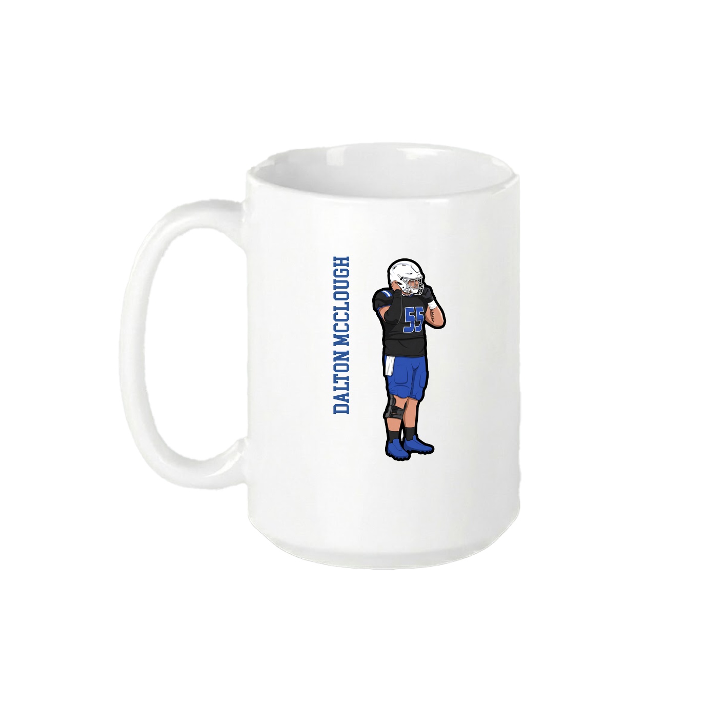 15oz Coffee Mug — Name Vertical in White
