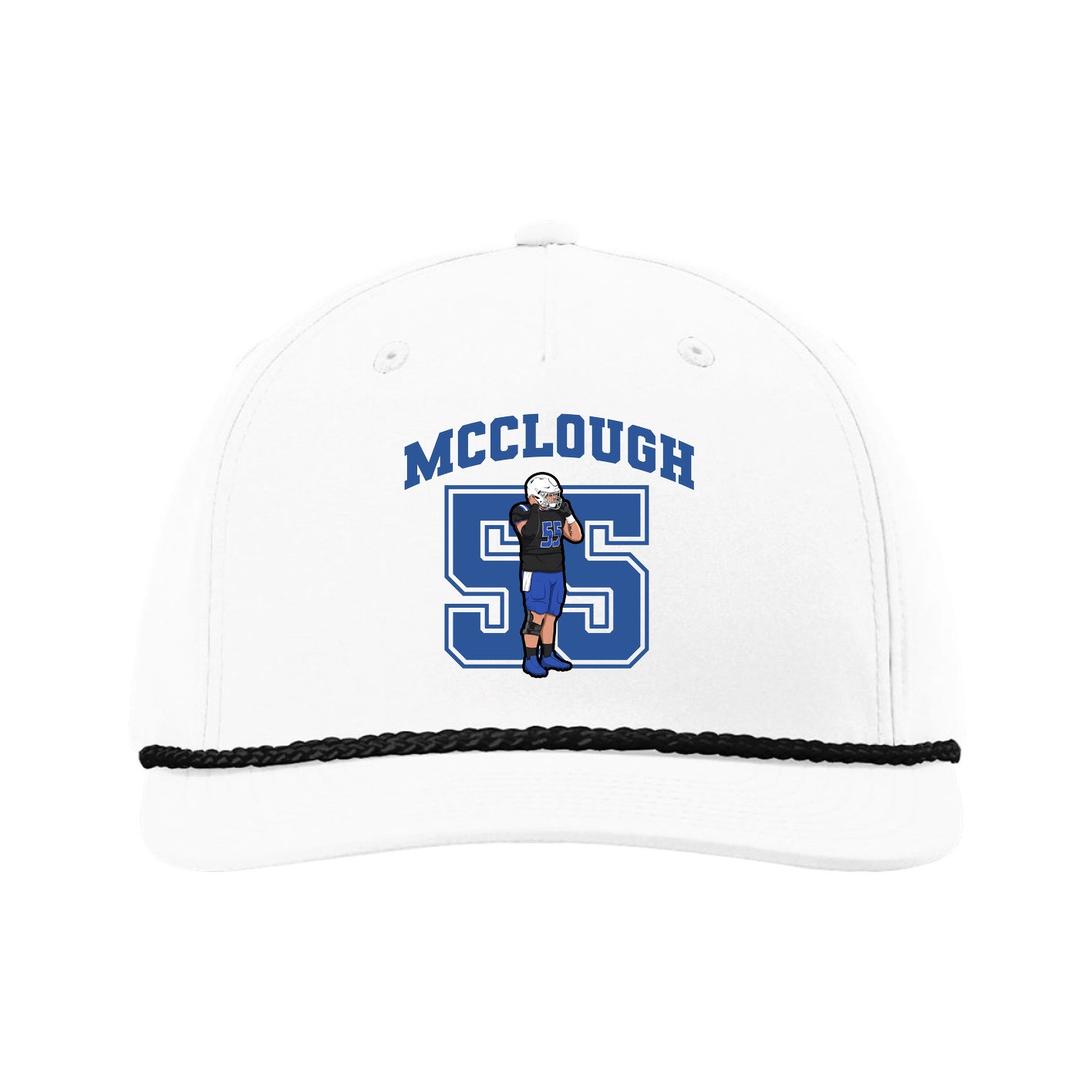 Five-Panel Classic Rope Cap — Number in White