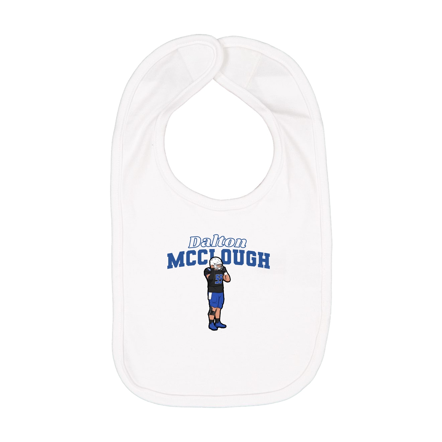 Infant Bib — Name Arch in White