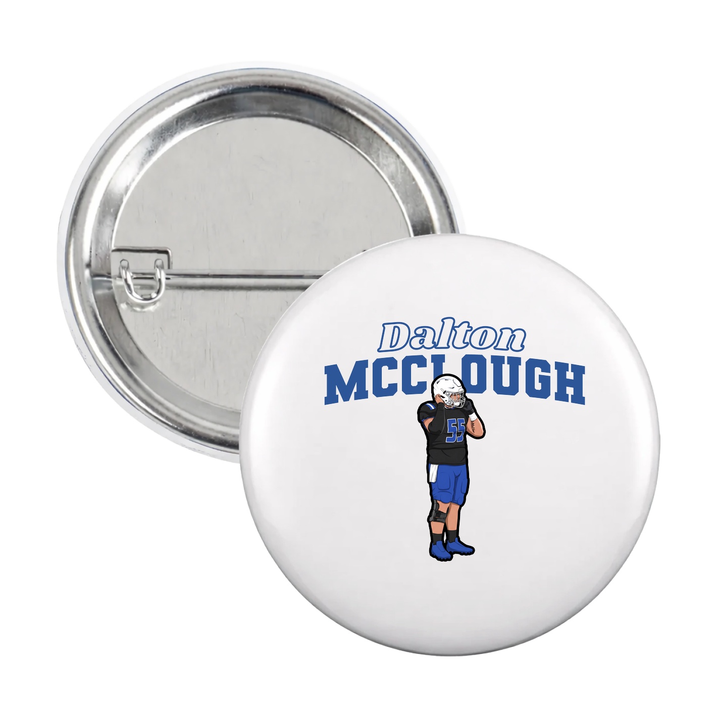 Game Day Button — Name Arch in White
