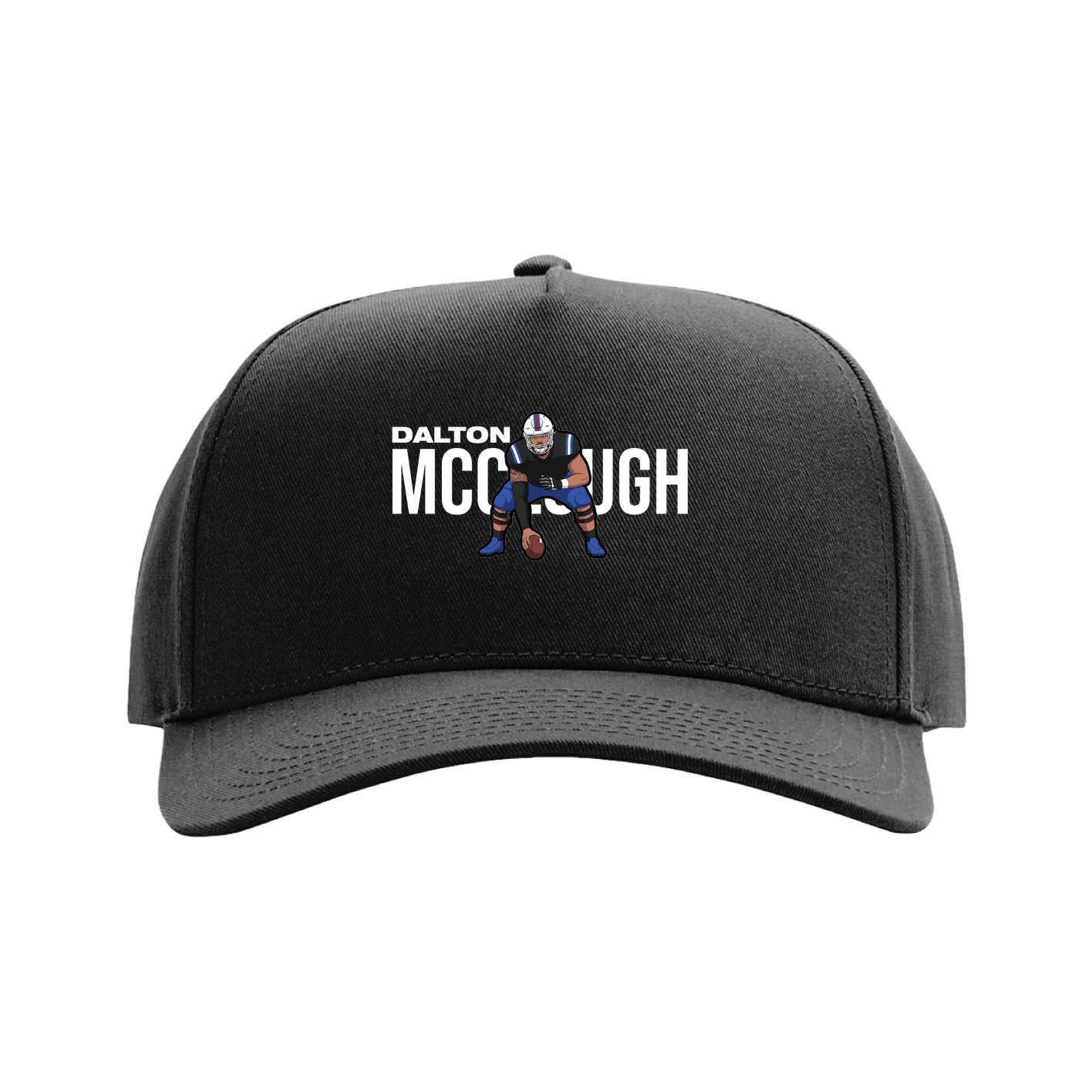 Full Fabric Five-Panel Champ Cap — Player Name in Black