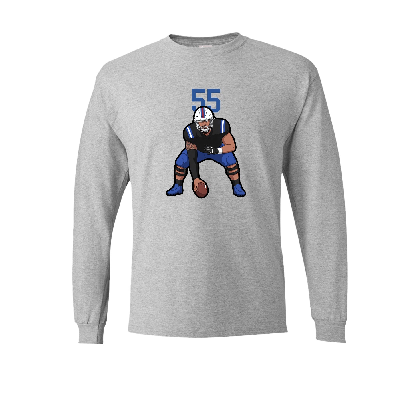 Long Sleeve Tee — Number Top in Grey
