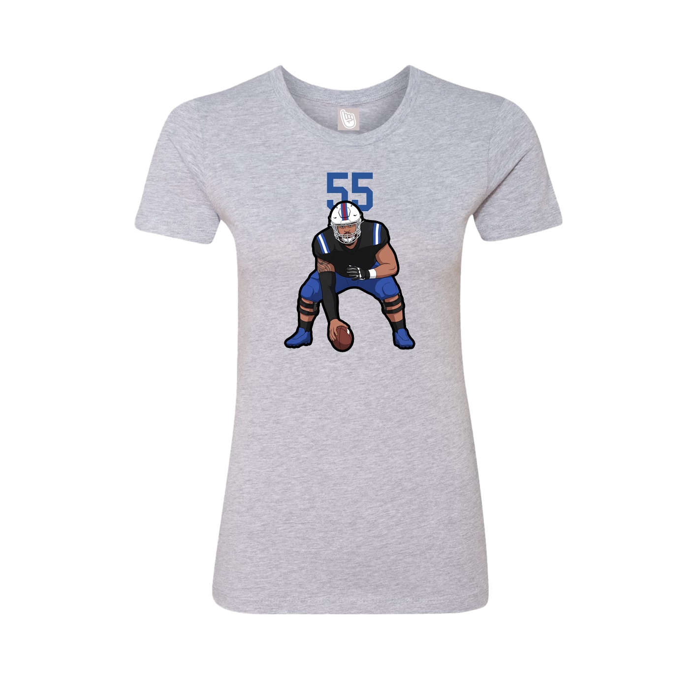 Fitted Women's Tee — Number Top in Grey
