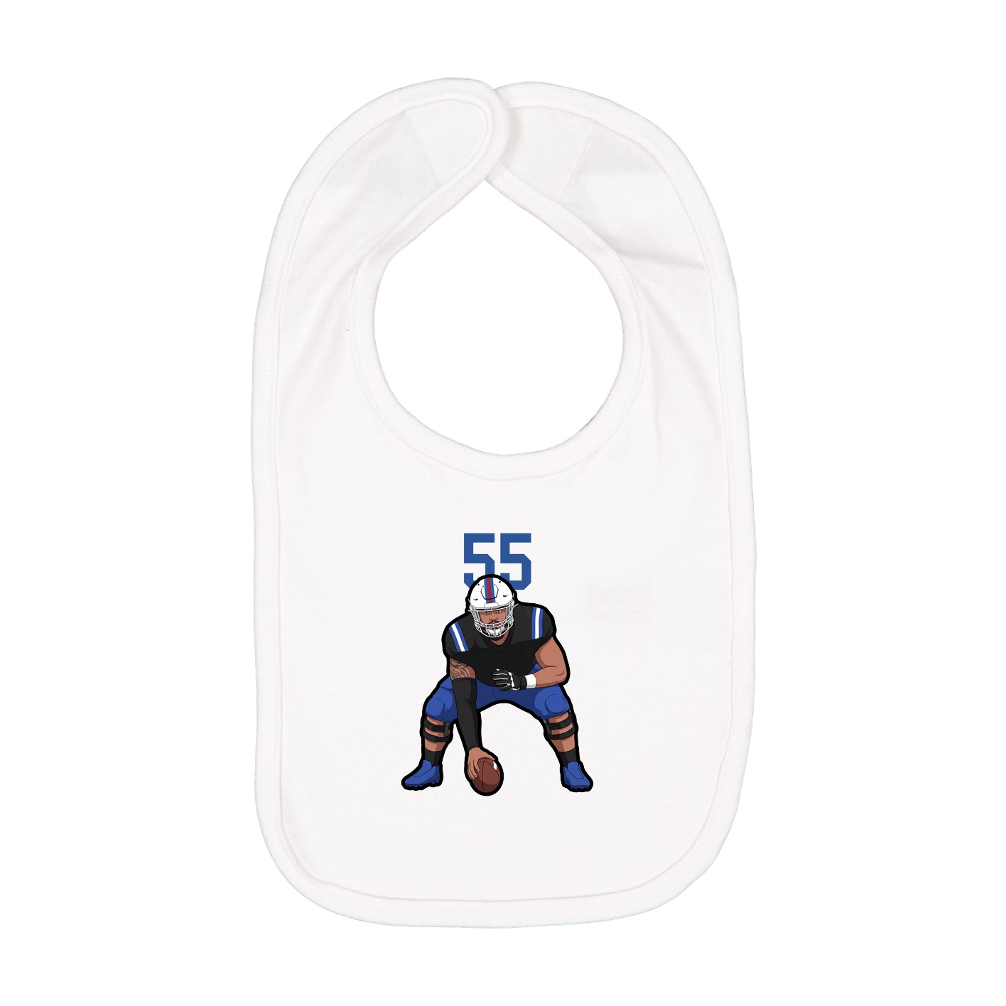 Infant Bib — Number Top in White
