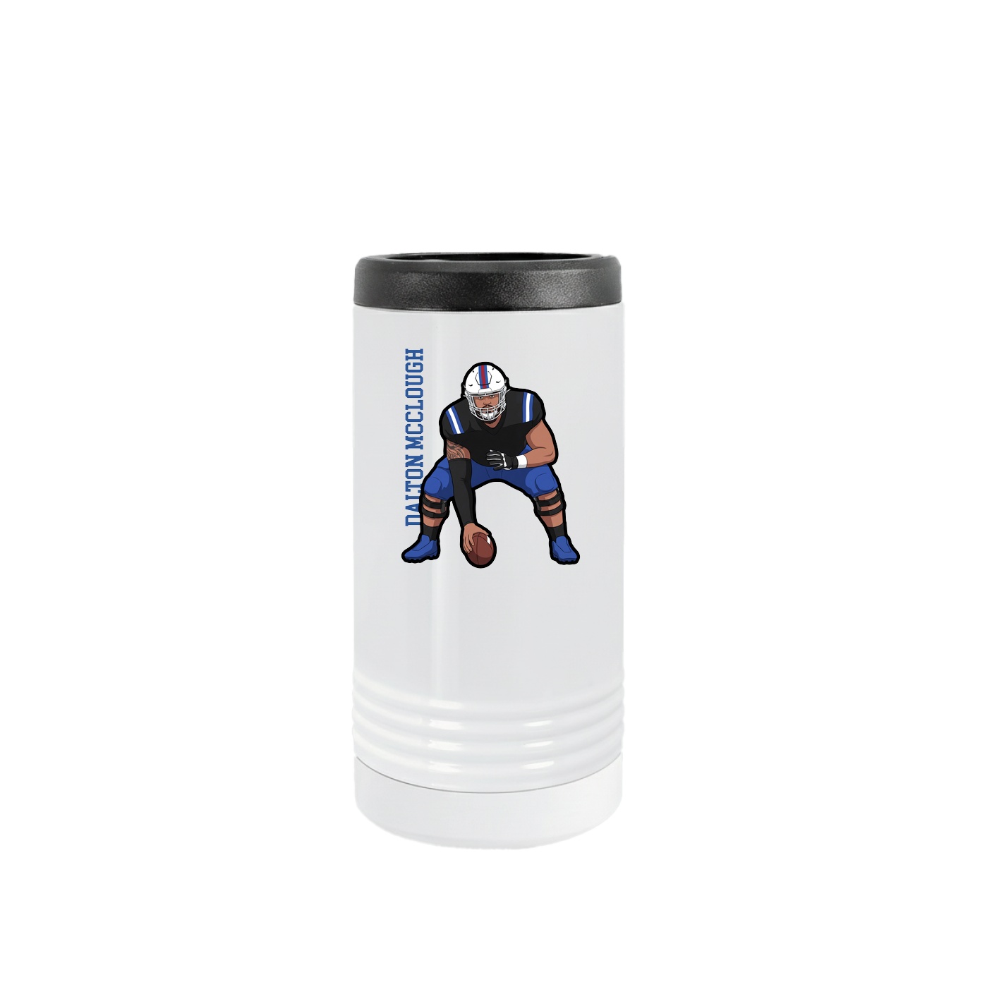 Slim Beverage Holder — Name Vertical in White