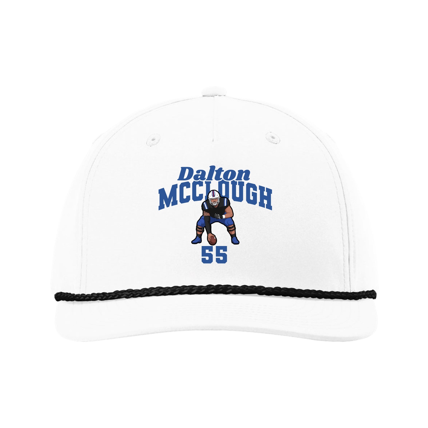 Five-Panel Classic Rope Cap — Signature Arch in White