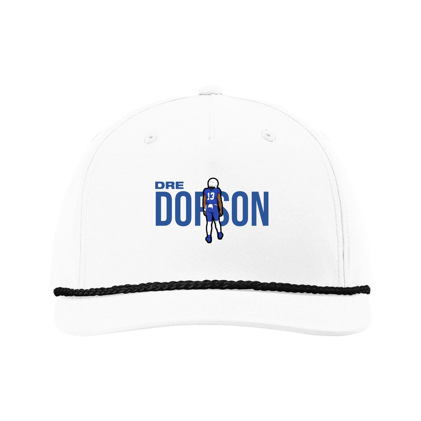 Five-Panel Classic Rope Cap — Player Name in White