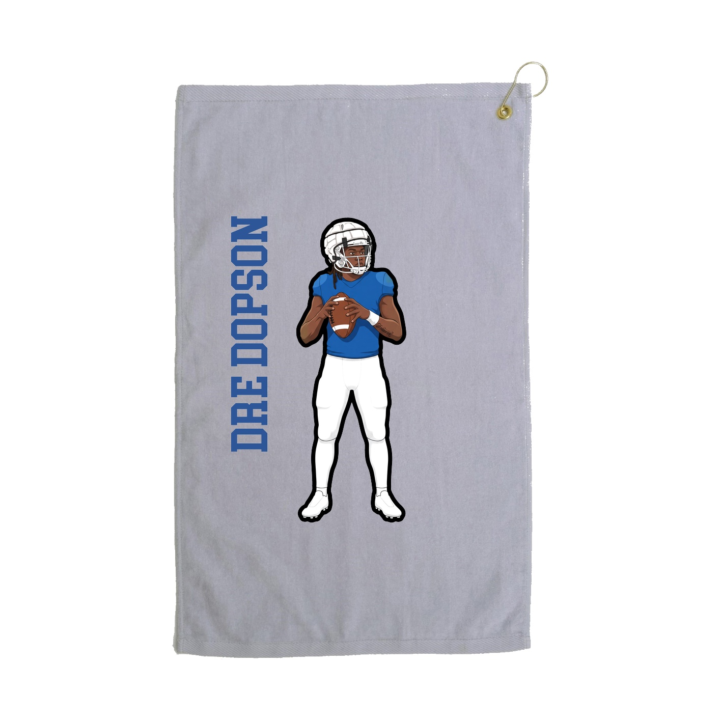 Golf Towel — Name Vertical in Grey
