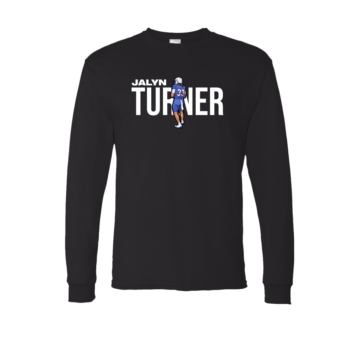 Long Sleeve Tee — Player Name in Black