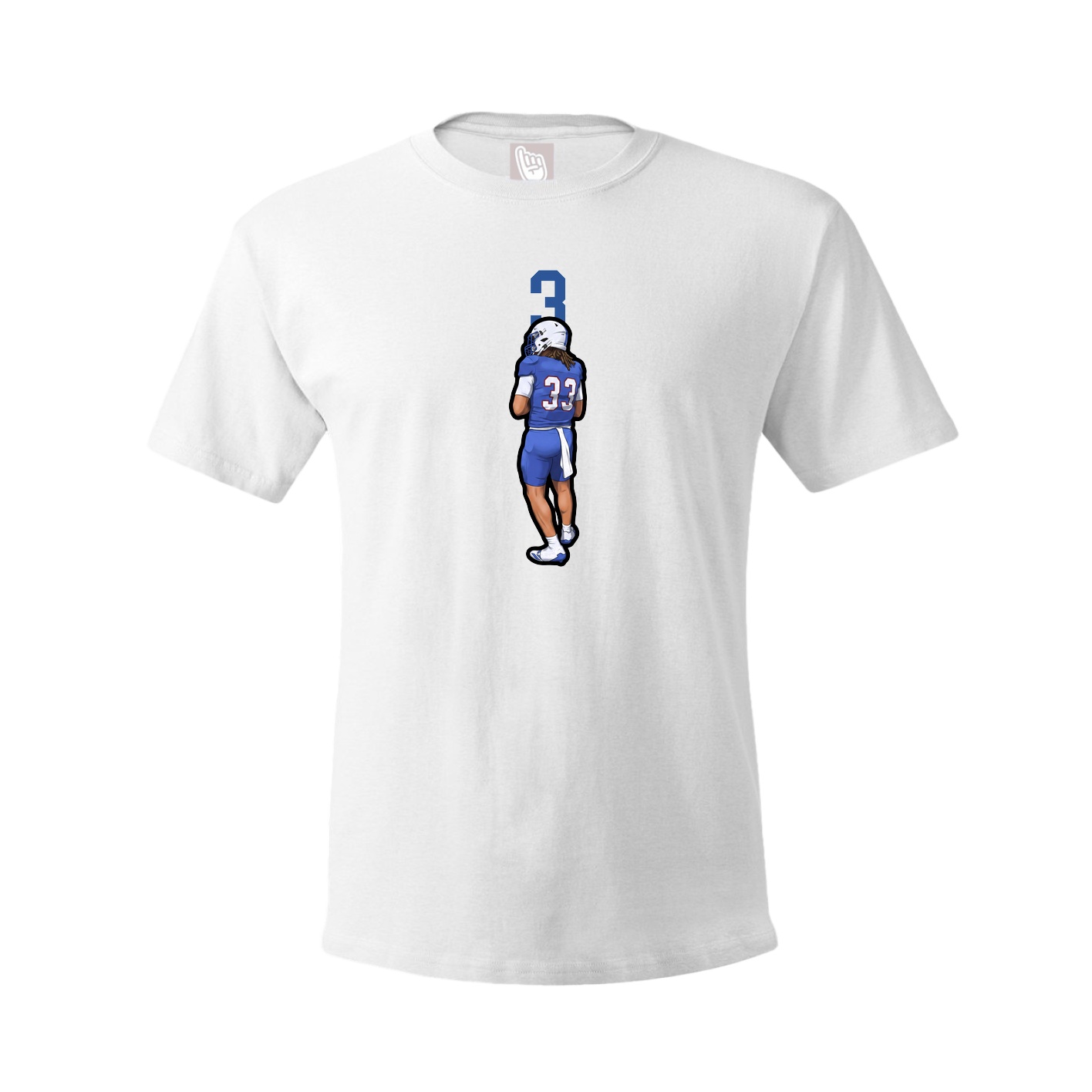Youth Tee — Number Top in White