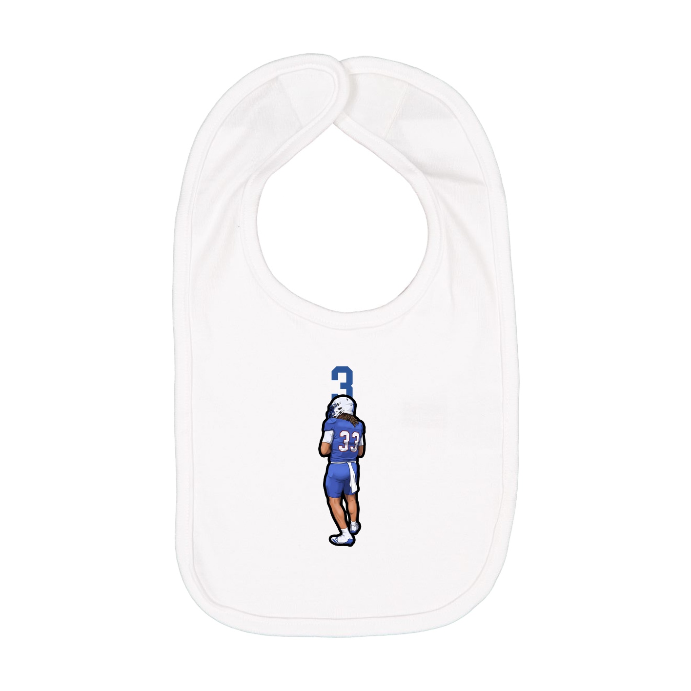 Infant Bib — Number Top in White