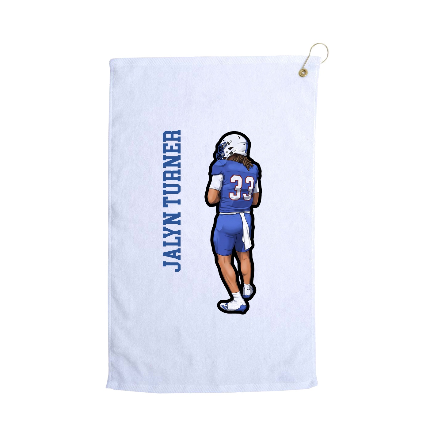 Golf Towel — Name Vertical in White