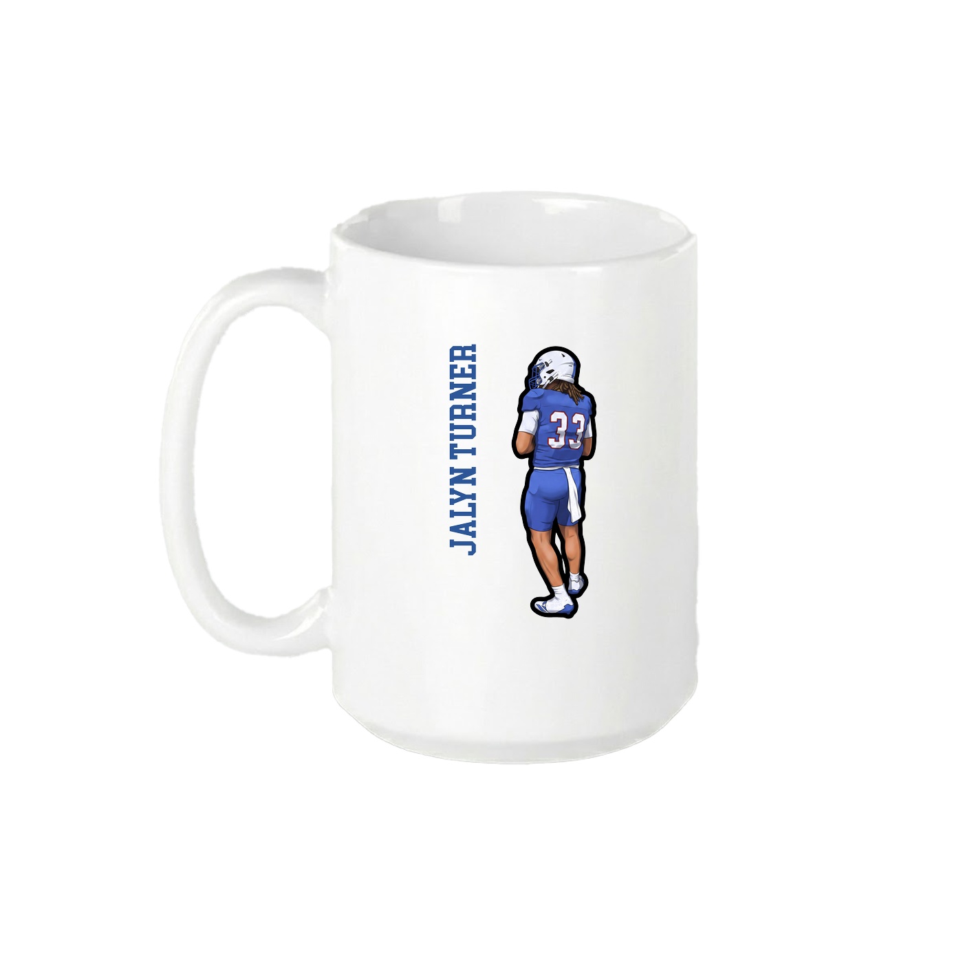 15oz Coffee Mug — Name Vertical in White