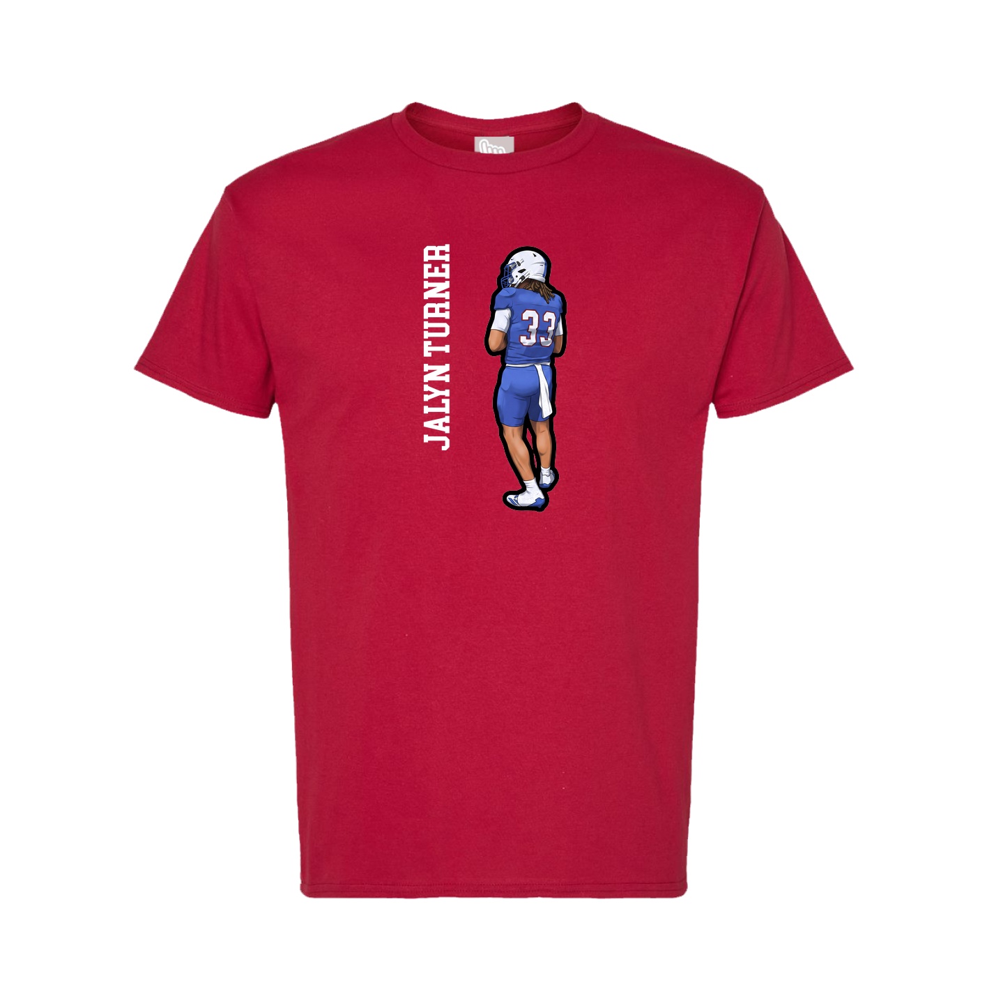 Tee — Name Vertical in Crimson