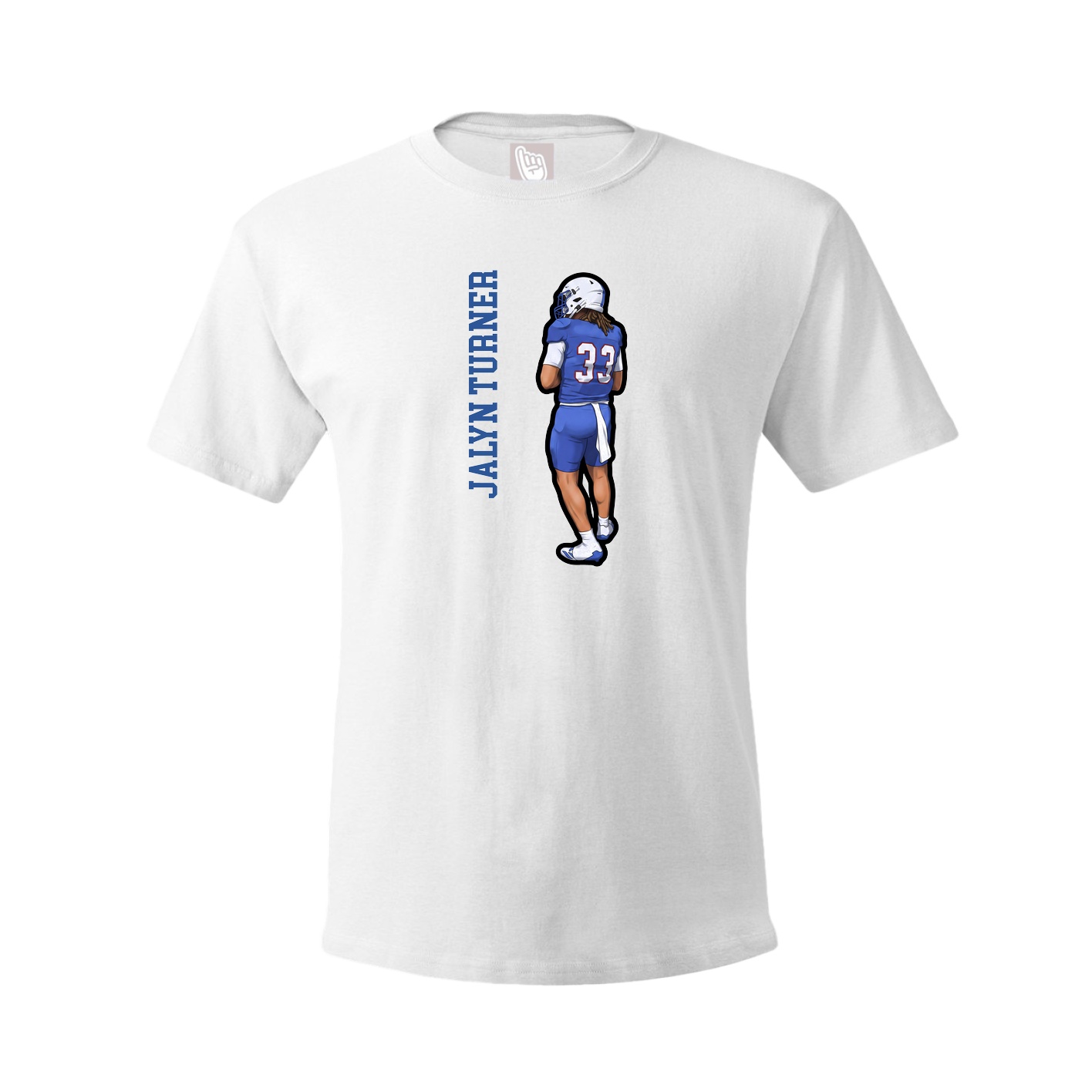 Youth Tee — Name Vertical in White