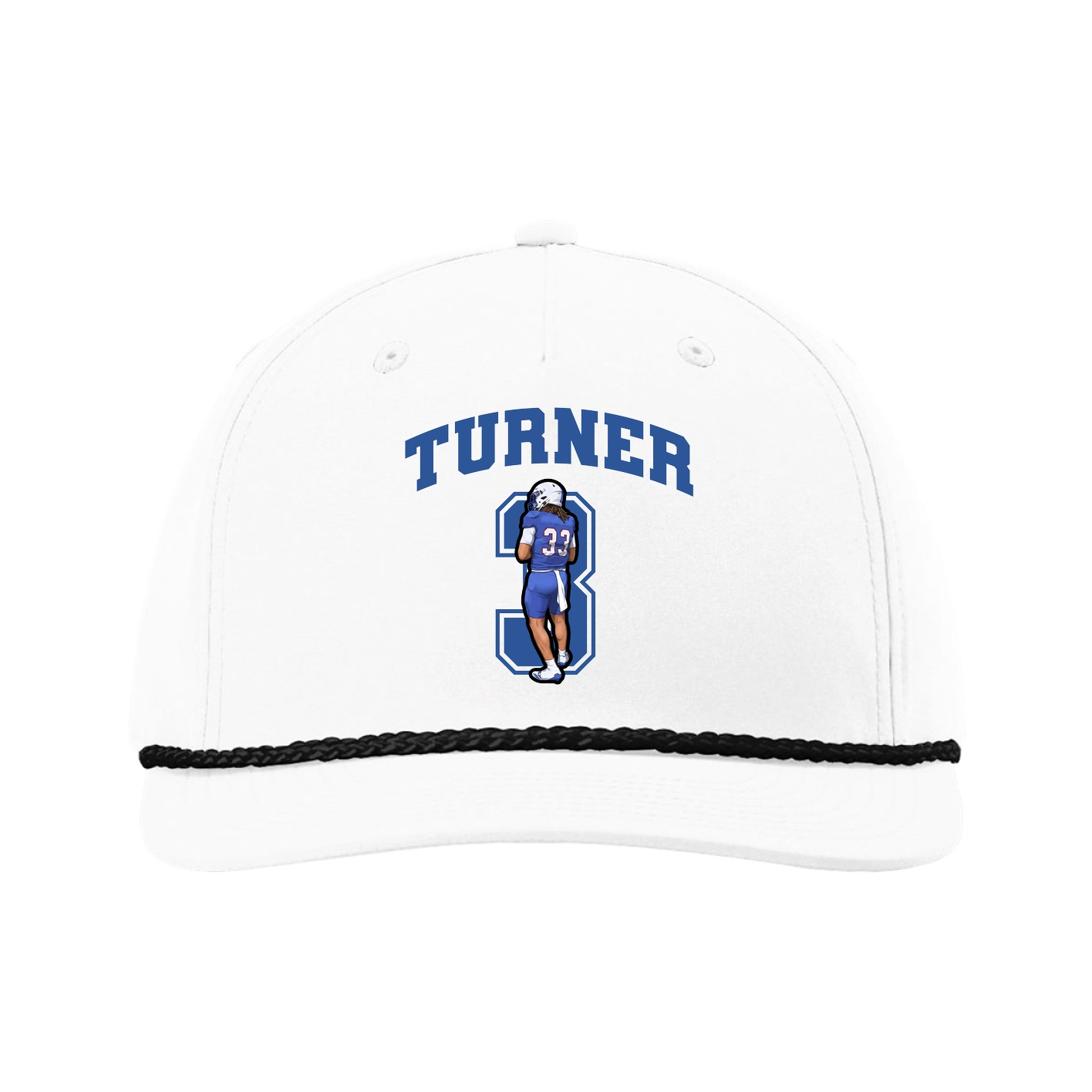Five-Panel Classic Rope Cap — Number in White