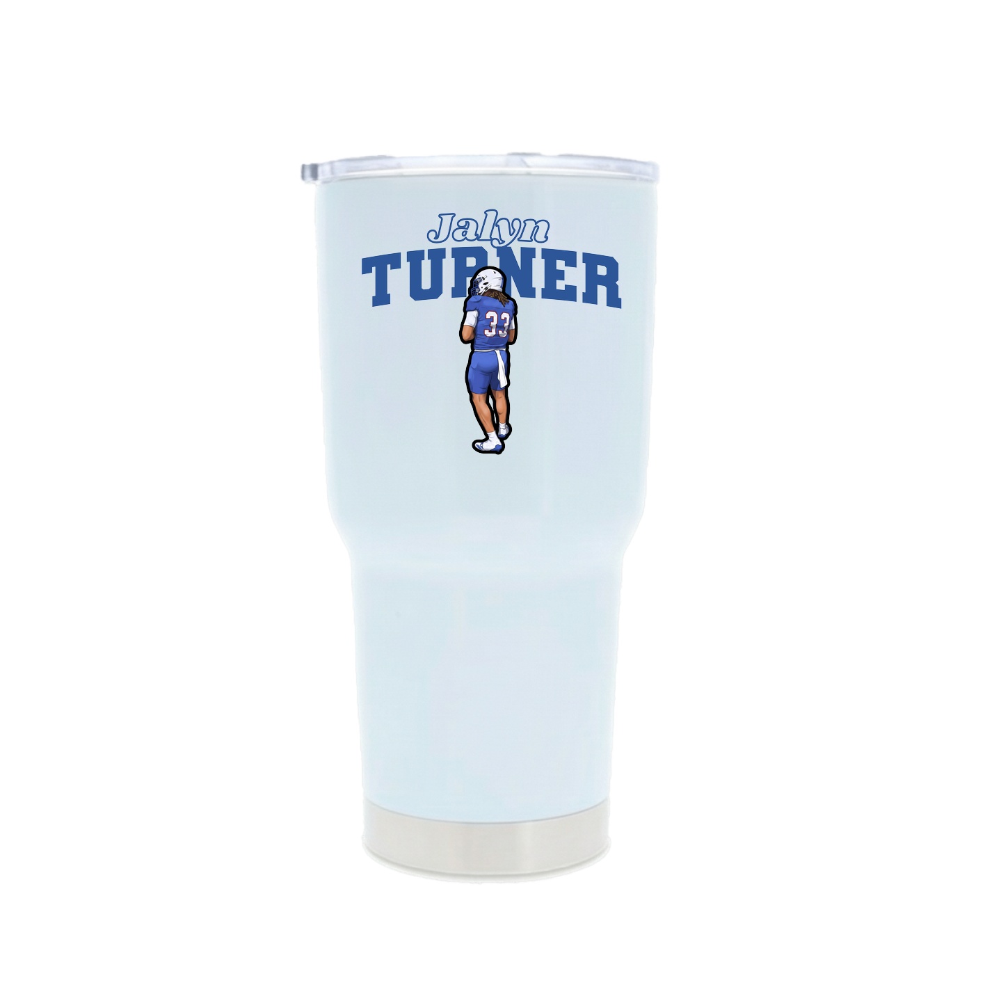 30oz Stainless Steel Tumbler — Name Arch in White