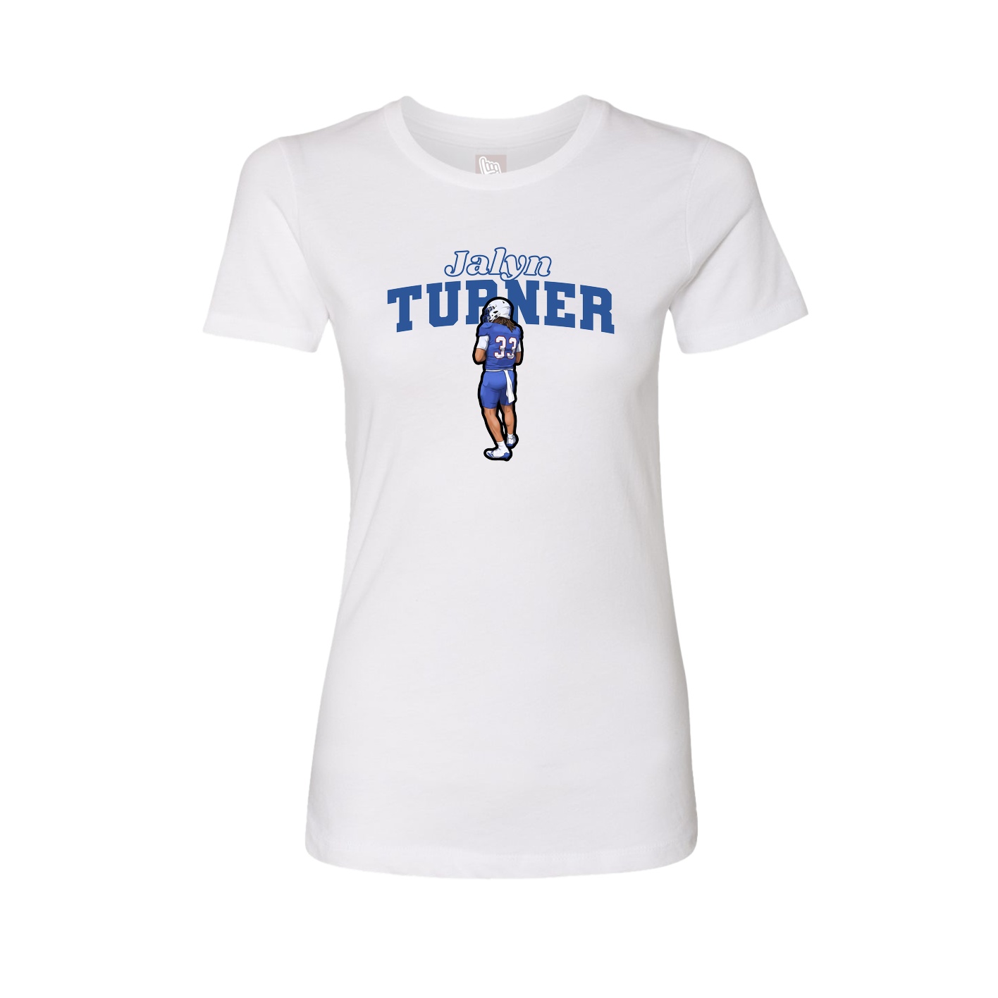 Fitted Women's Tee — Name Arch in White