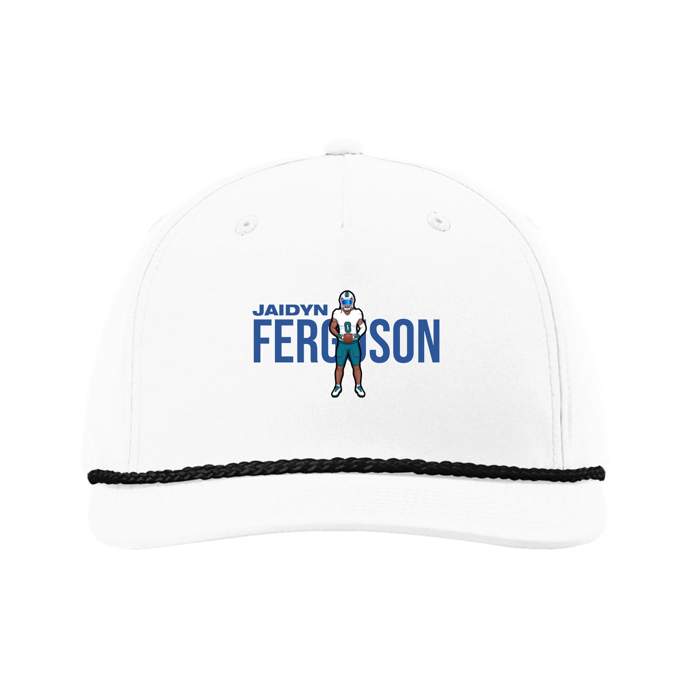 Five-Panel Classic Rope Cap — Player Name in White