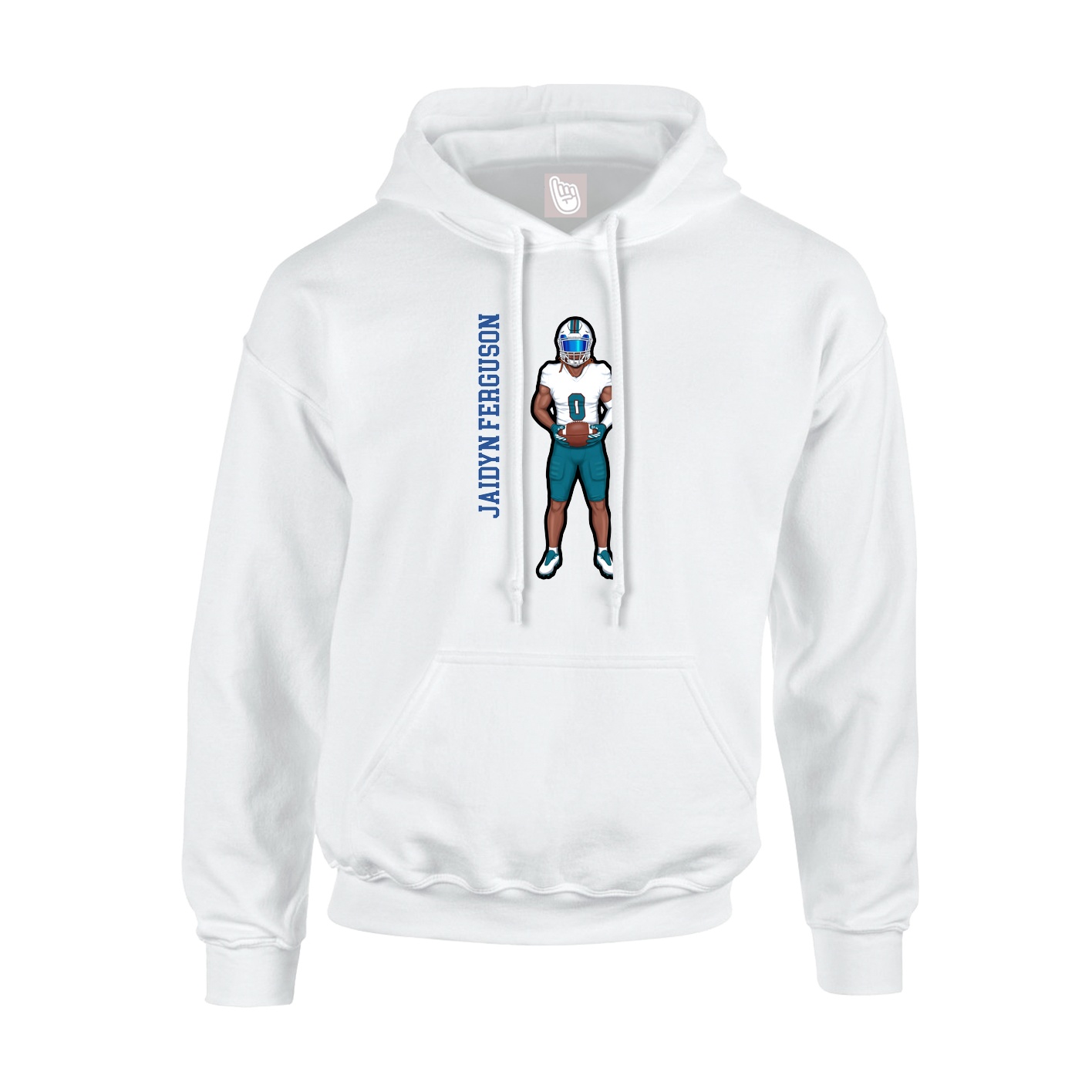 Youth Hoodie — Name Vertical in White