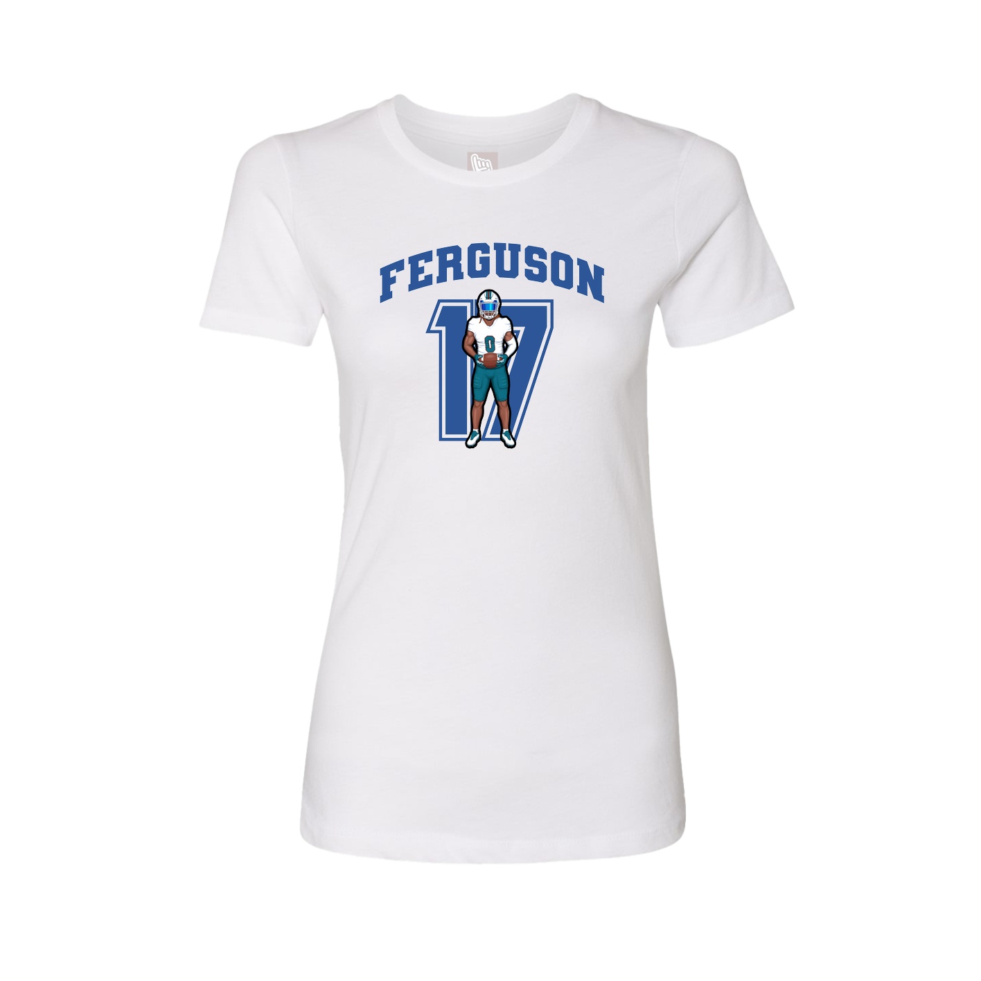 Fitted Women's Tee — Number in White