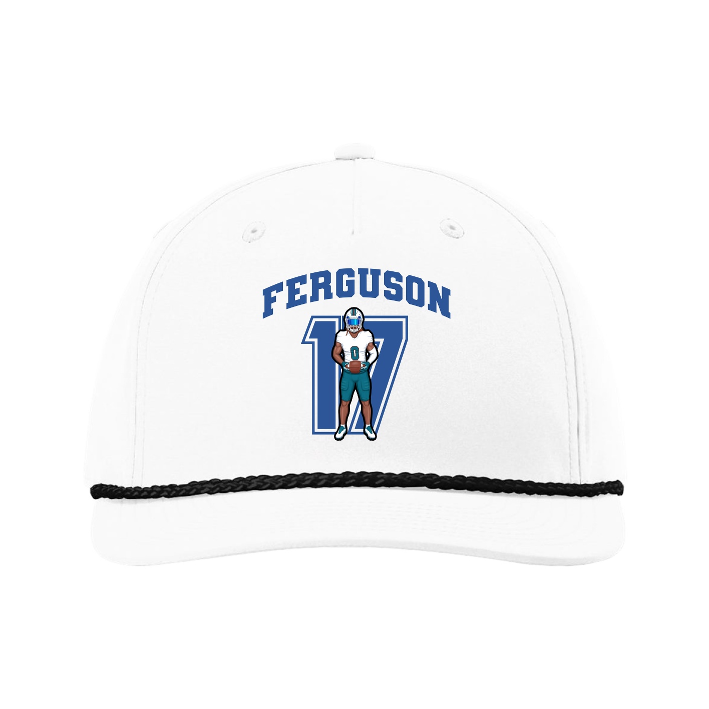Five-Panel Classic Rope Cap — Number in White