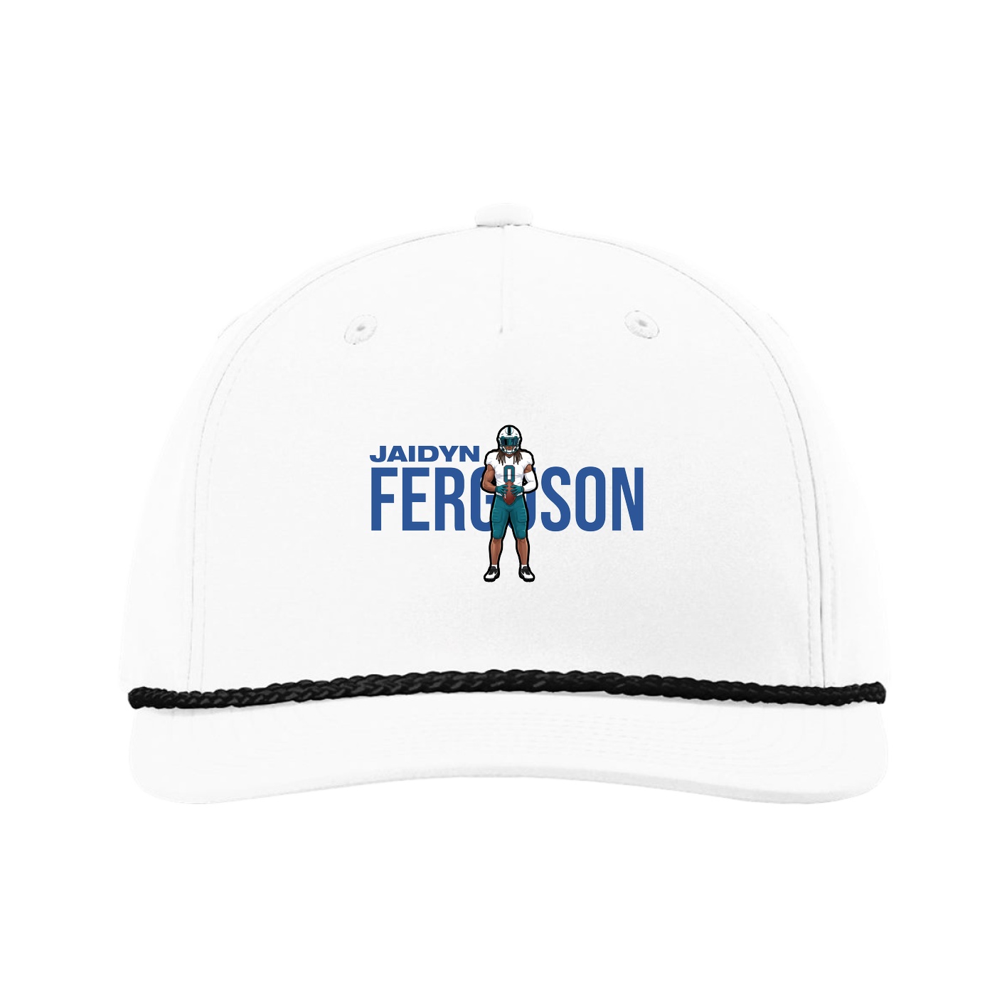 Five-Panel Classic Rope Cap — Player Name in White