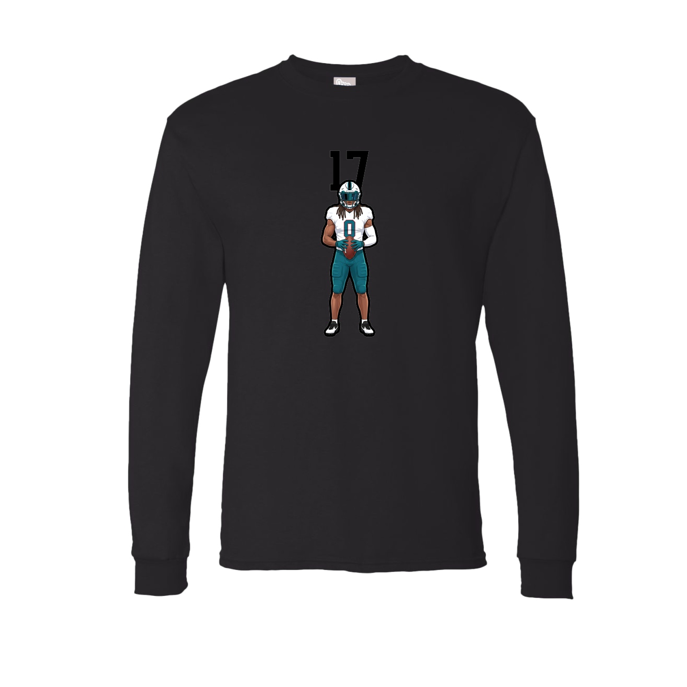 Long Sleeve Tee — Number Top in Black