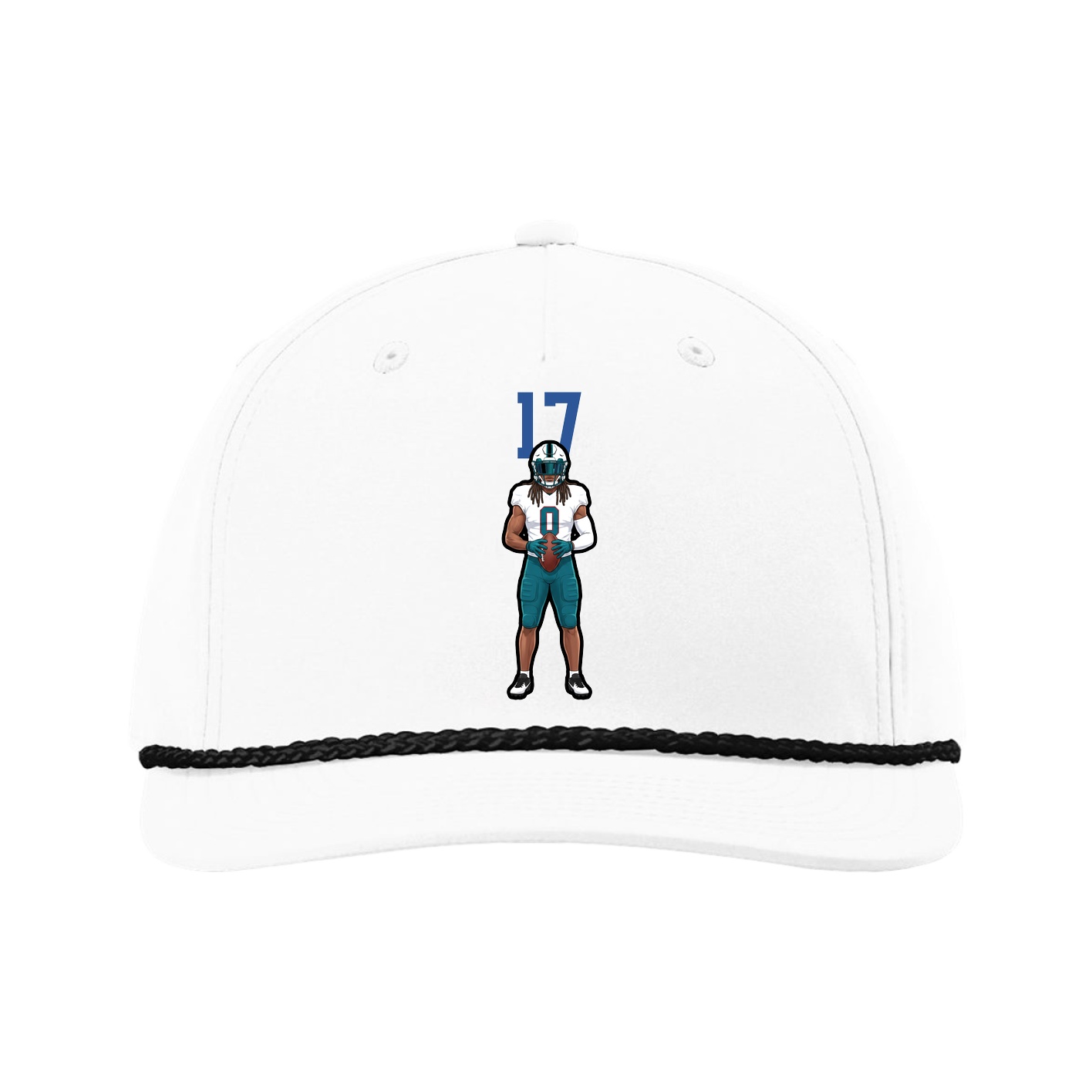 Five-Panel Classic Rope Cap — Number Top in White