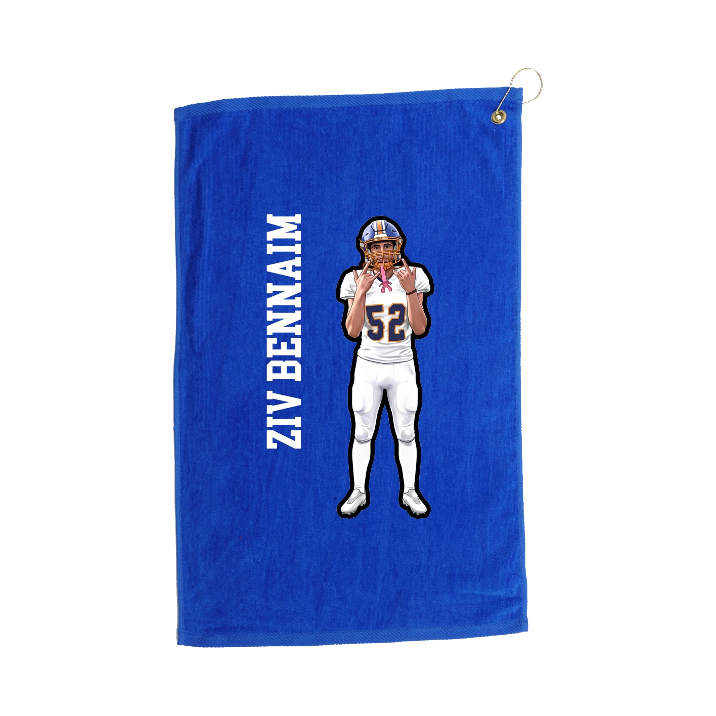 Golf Towel — Name Vertical in Royal