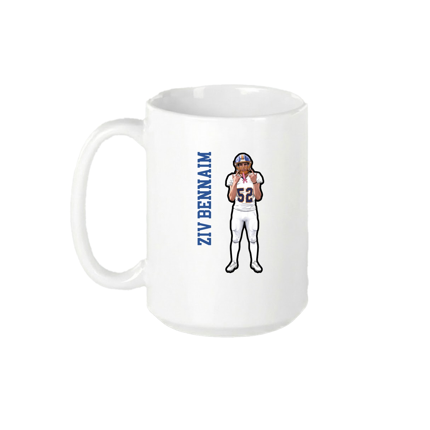 15oz Coffee Mug — Name Vertical in White