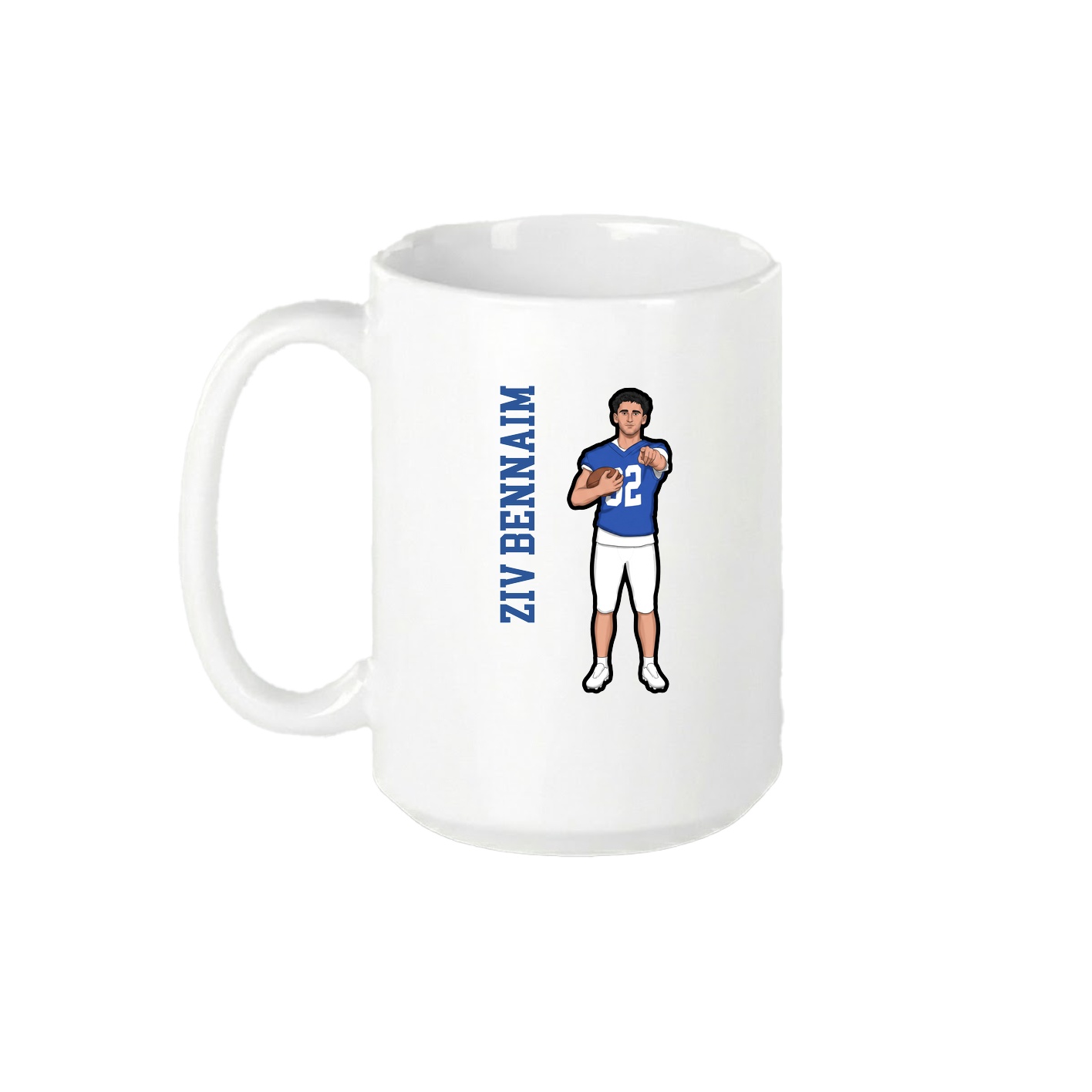 15oz Coffee Mug — Name Vertical in White