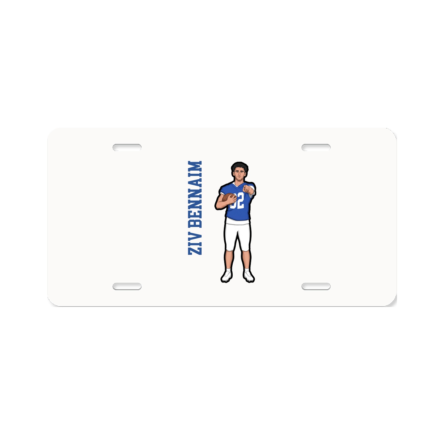 License Plate — Name Vertical in Classic