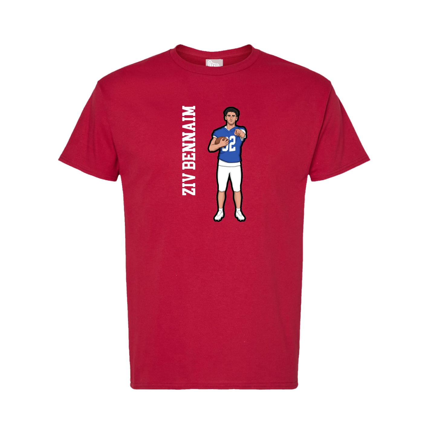Tee — Name Vertical in Crimson