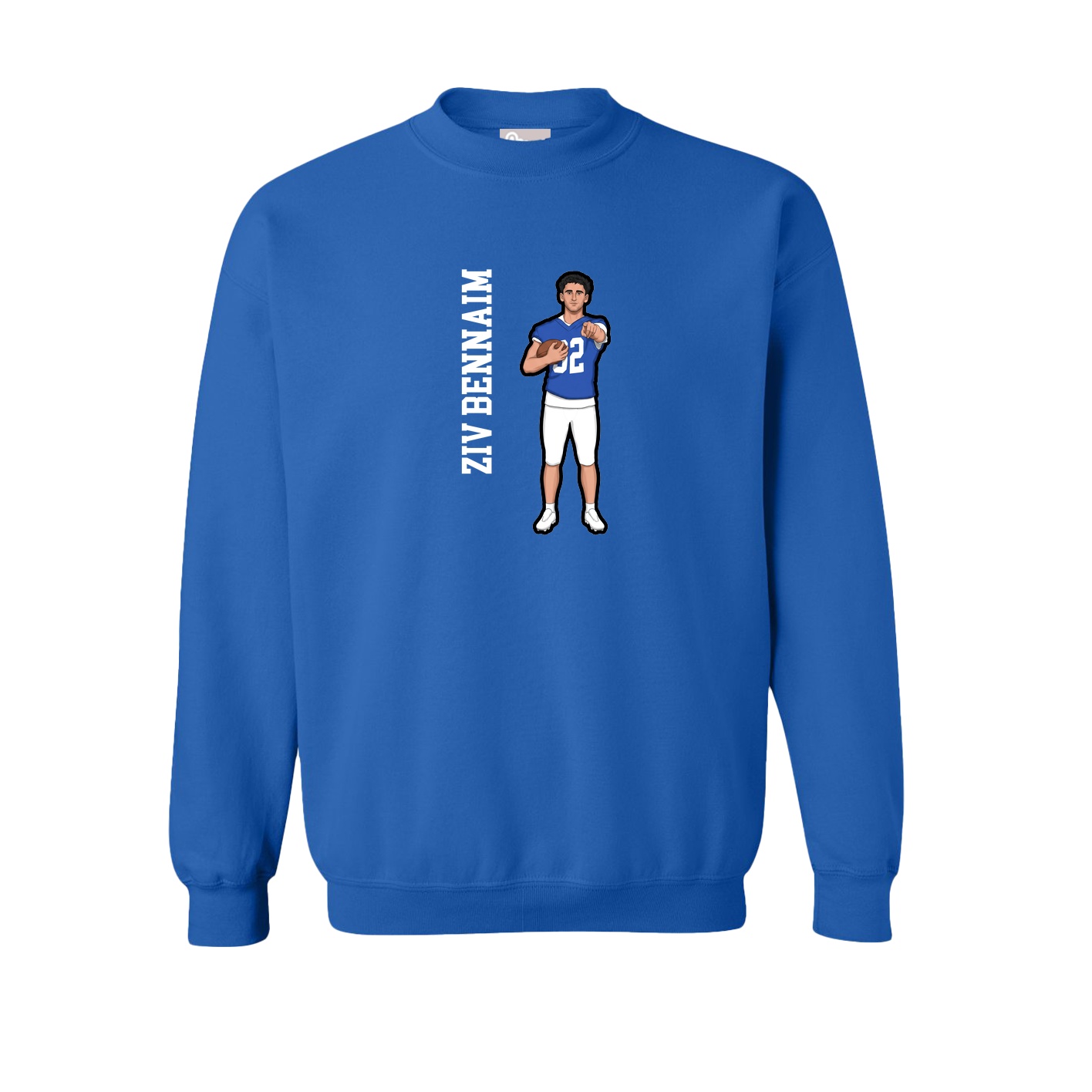 Fleece Crew — Name Vertical in Royal
